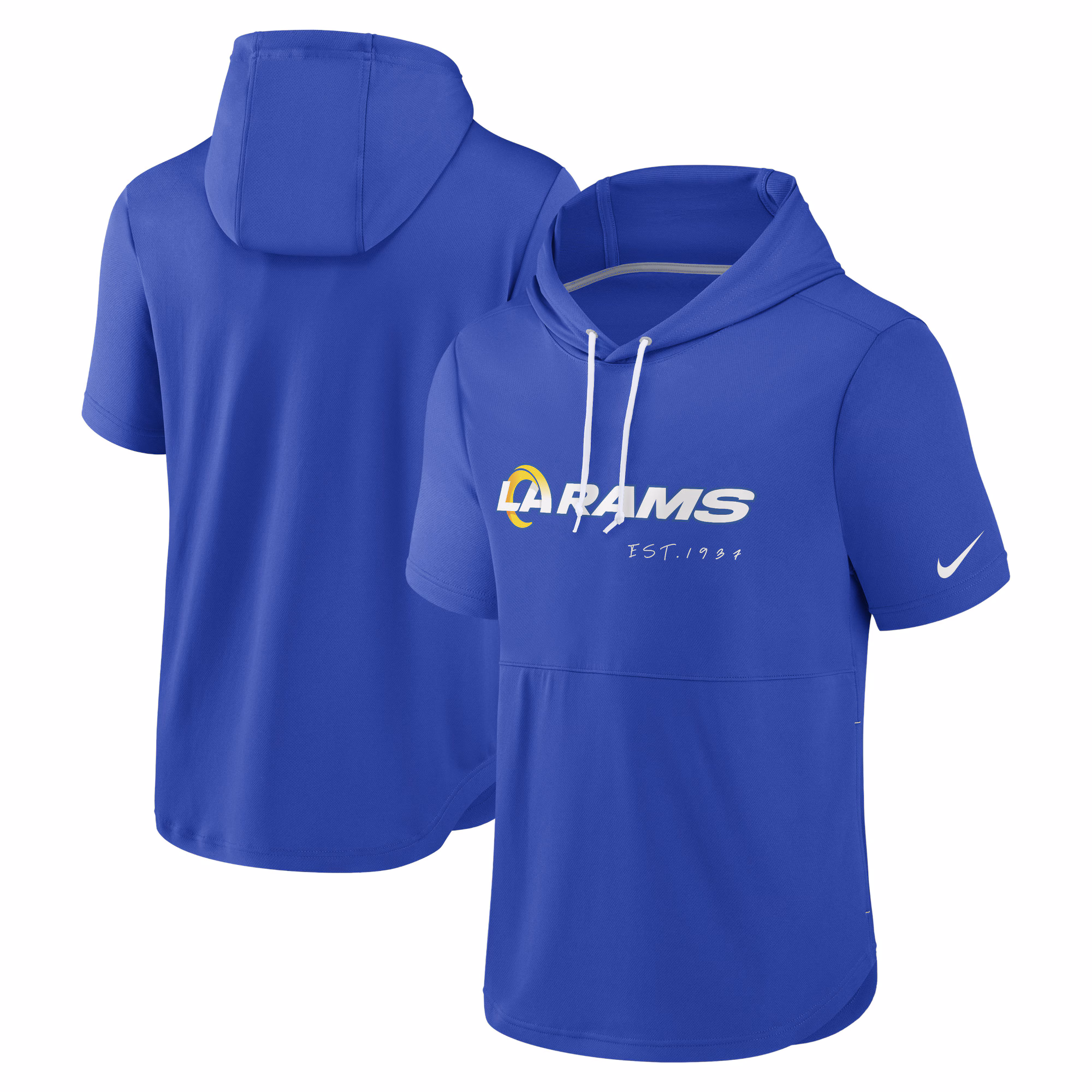 Los Angeles Rams Short Sleeve Pullover Hoodie - Royal