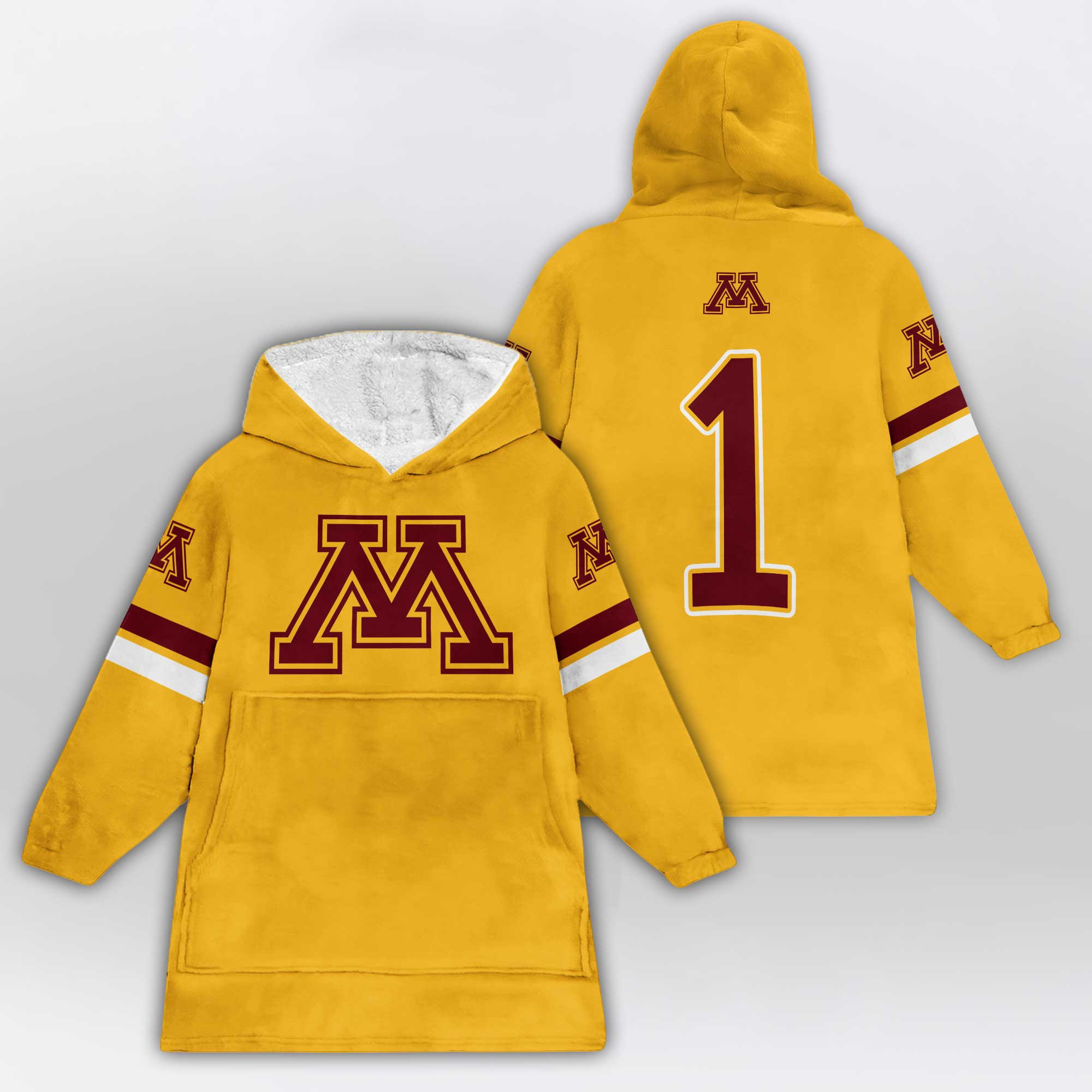 Adult 1 Minnesota Football Unisex Blanket Hoodie