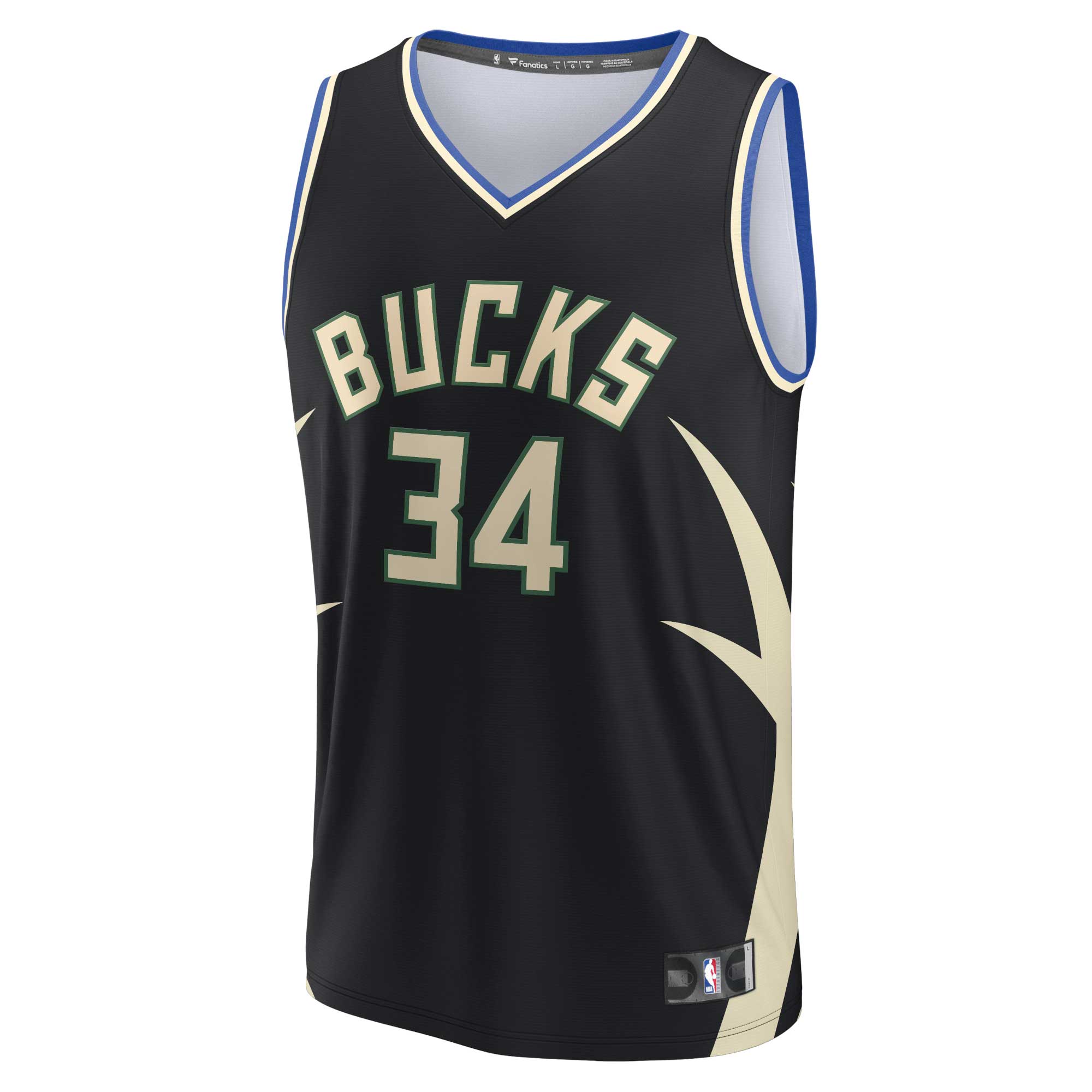 Giannis Antetokounmpo Milwaukee Bucks  Fast Break Replica Player Jersey - Statement Edition - Black