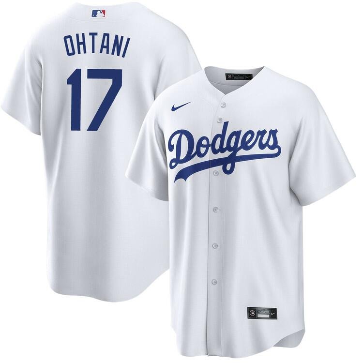 Men's Los Angeles Dodgers #17 Shohei Ohtani  White MLB Cool Base Jersey