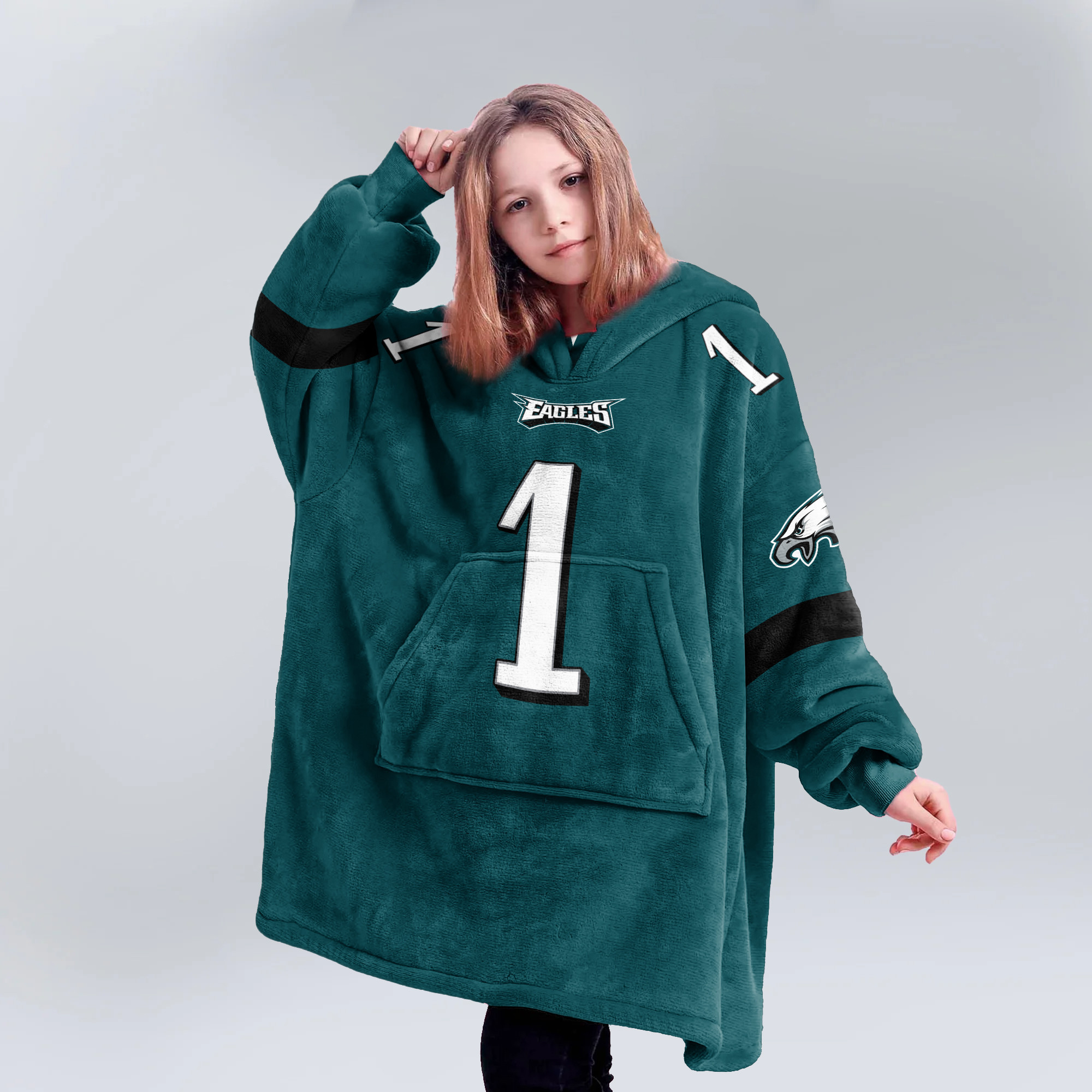 Adult J.H 1 Philadelphia Football Unisex Blanket Hoodie