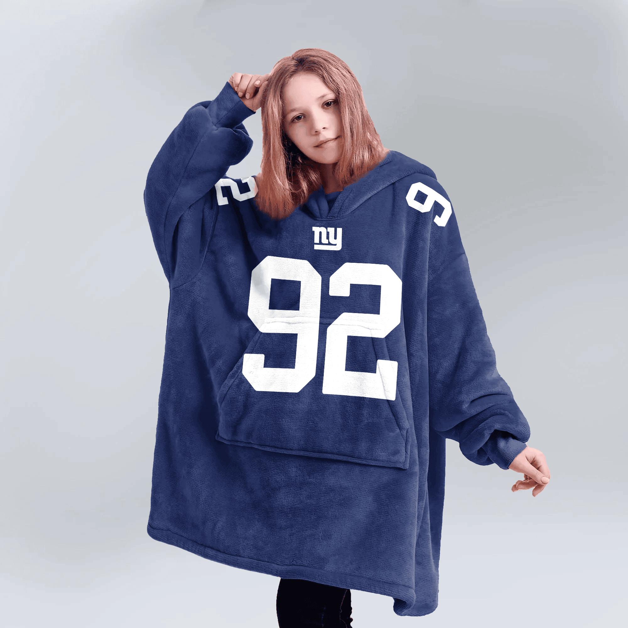 Adult 92 New York G Football Unisex Blanket Hoodie