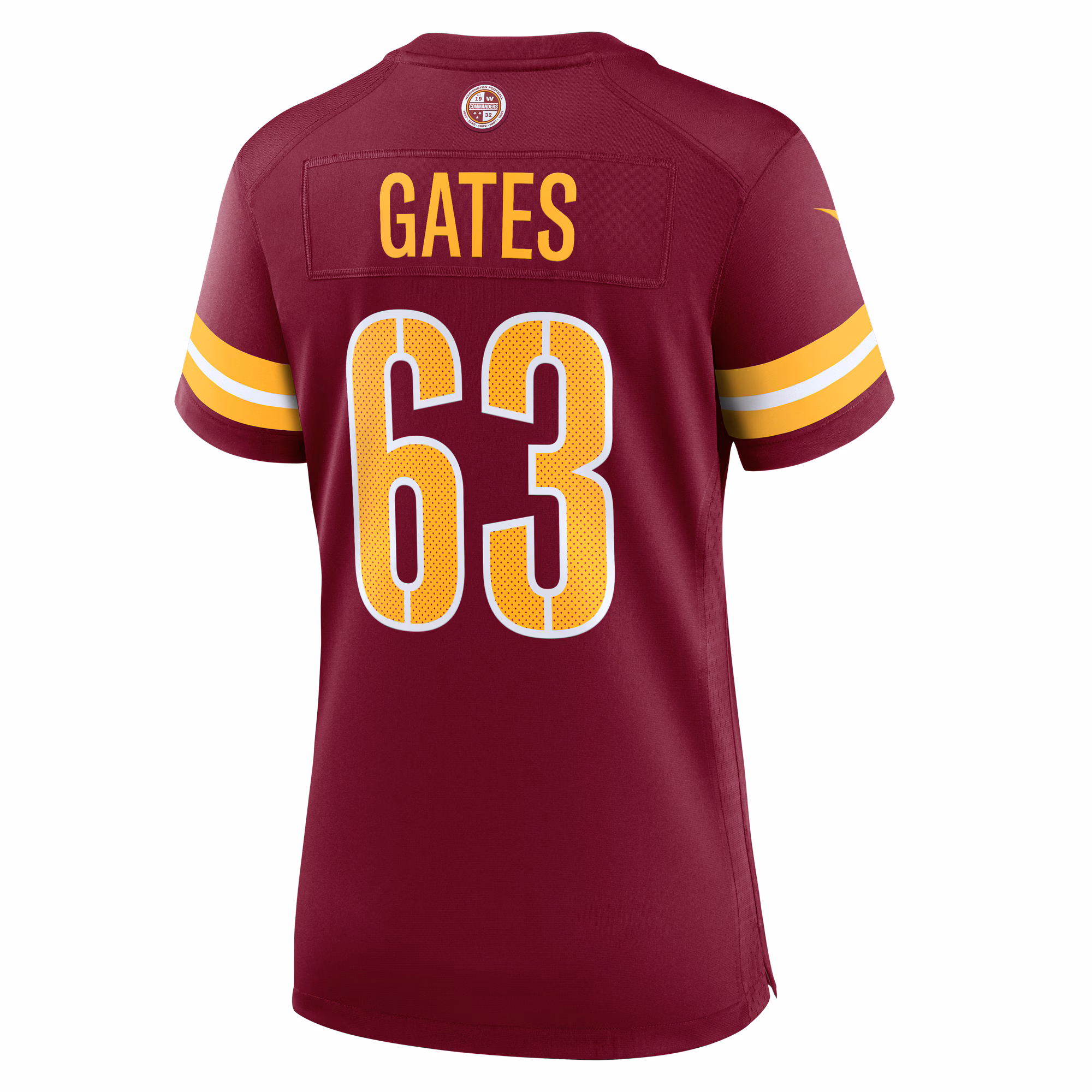 Nick Gates Washington Commanders Women's Game Player Jersey - Burgundy