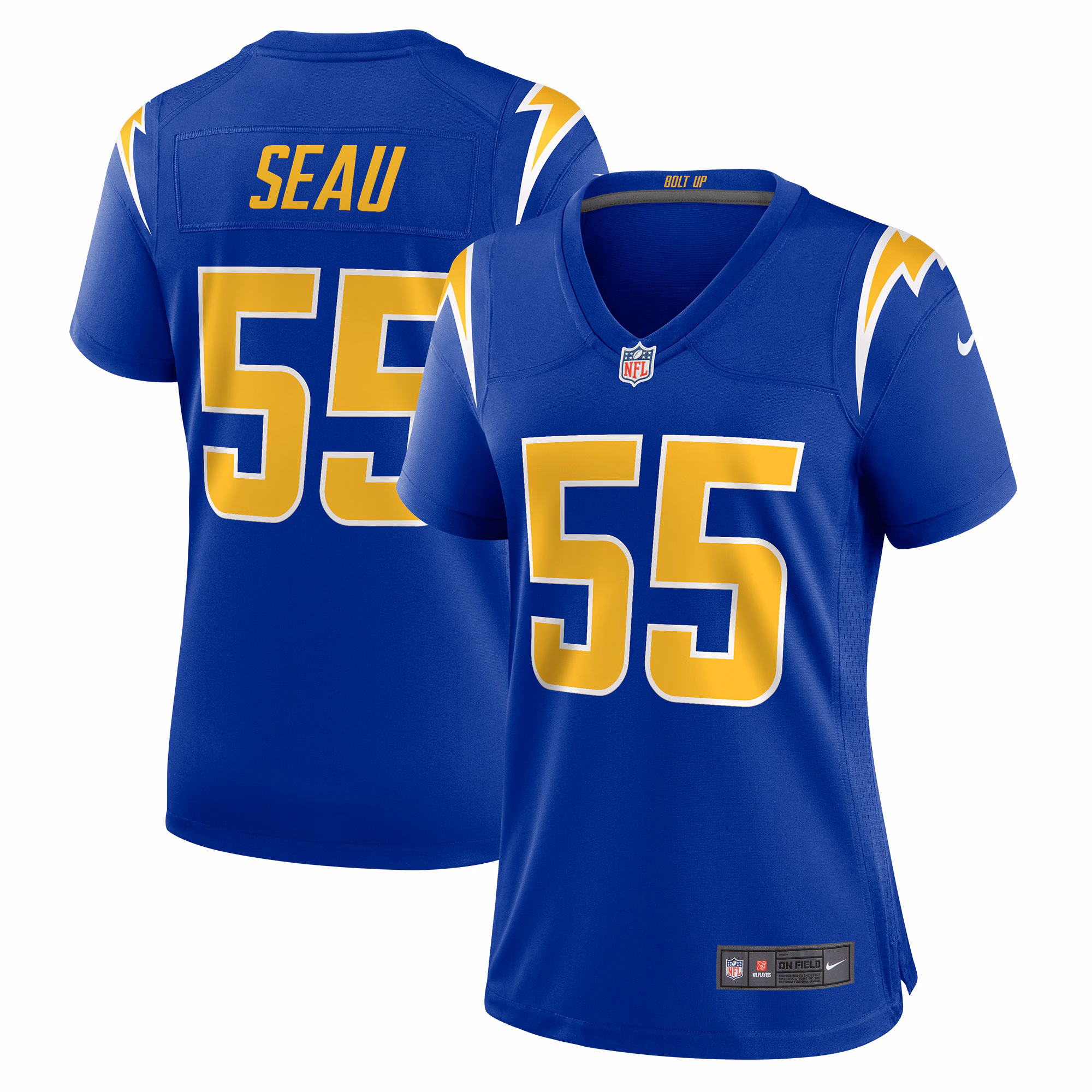 Junior Seau Los Angeles Chargers Women's Game Retired Player Jersey - Powder Blue