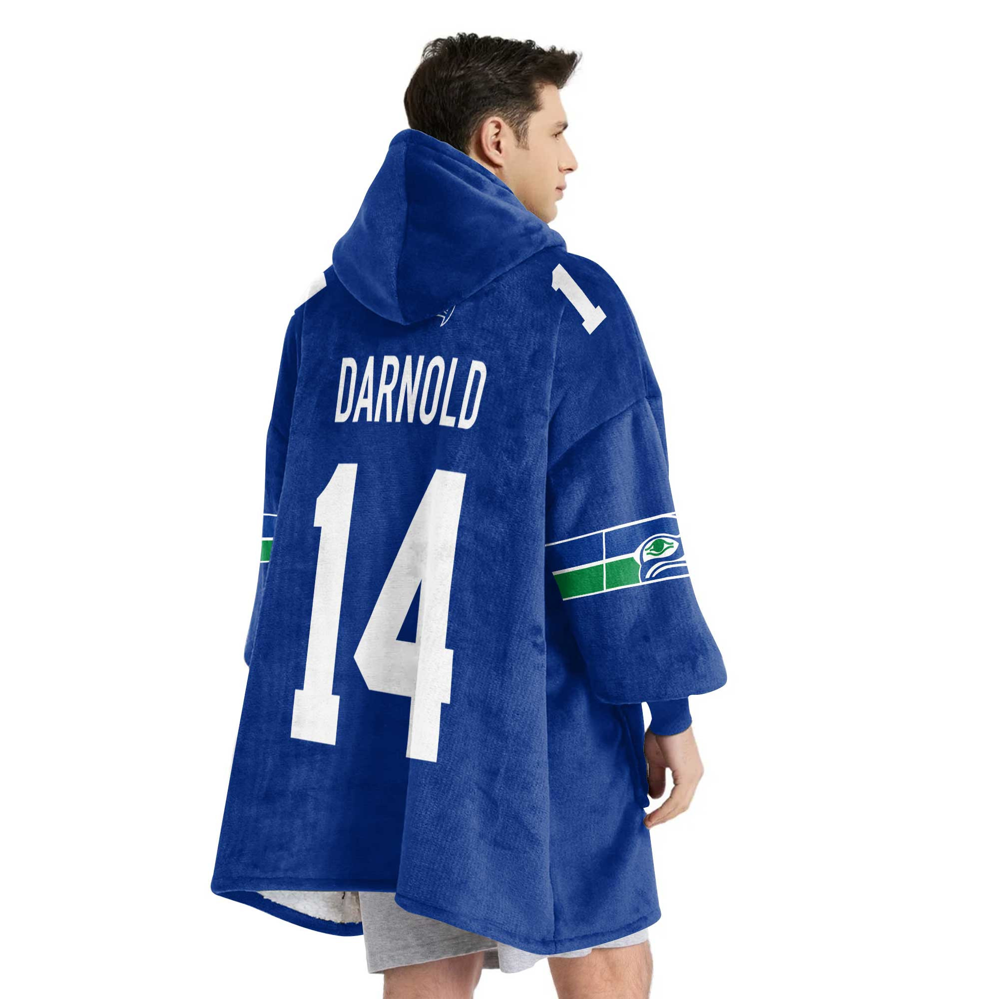 Adult 14 Seattle Football Unisex Blanket Hoodie