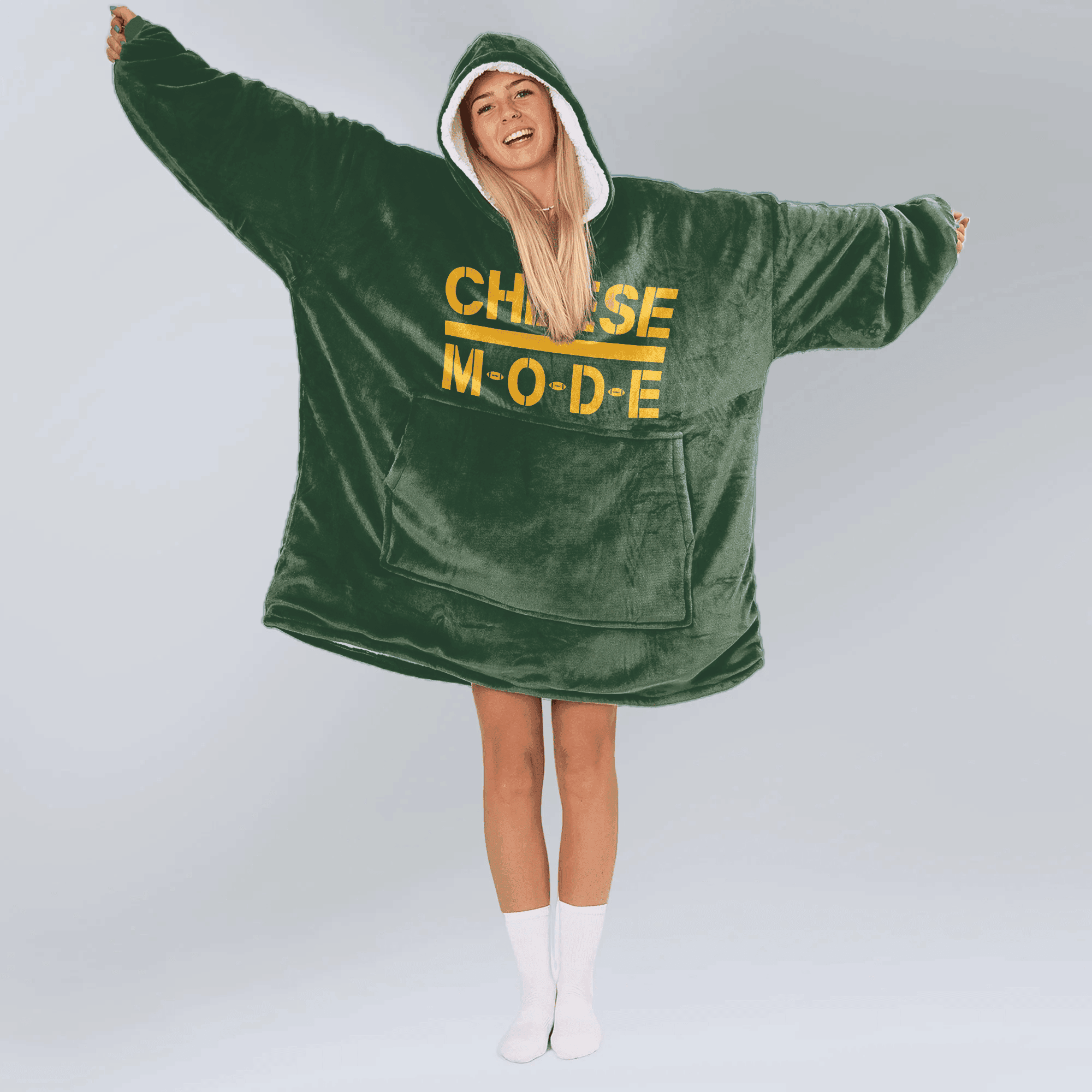 Cheese Mode Green Bay Blanket Hoodie