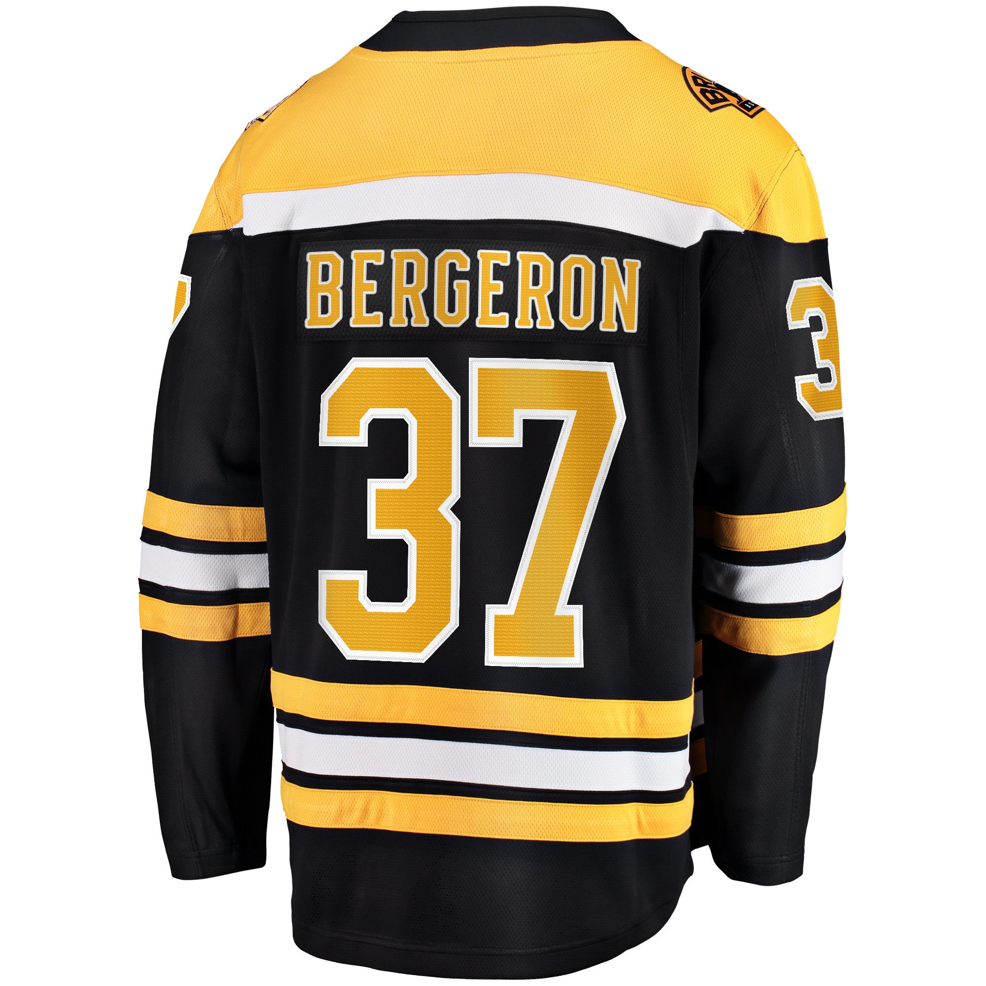 Patrice Bergeron Boston Bruins Captain Patch Home Breakaway Jersey - Black