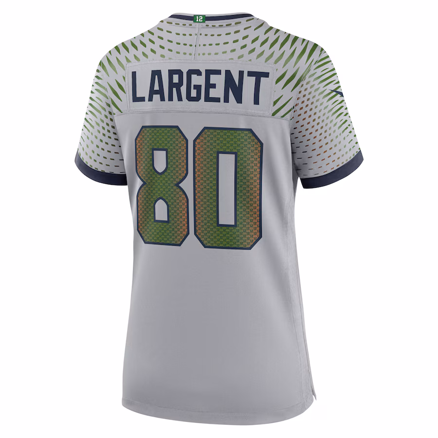 Steve Largent #80 Seattle Seahawks Women's 2025 Rivalries Collection Retired Game Jersey - Wolf Gray