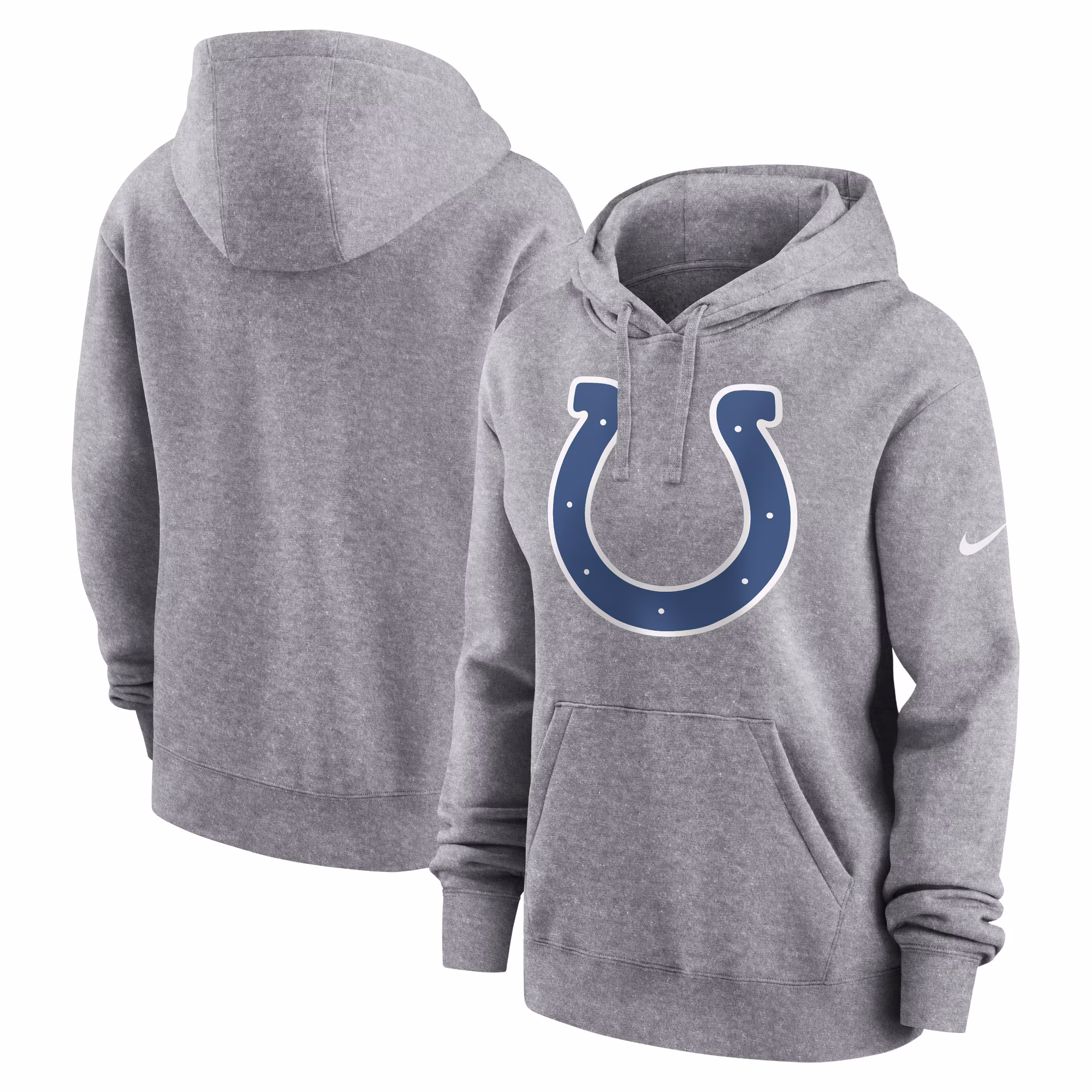 Indianapolis Colts Women's Team Logo Club Fleece Pullover Hoodie - Heather Gray