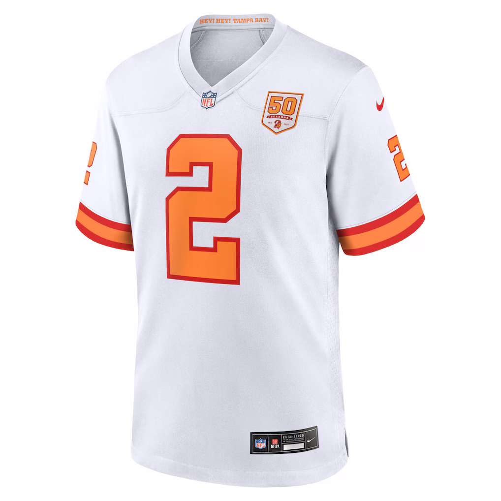 Emeka Egbuka #2 '76 Tampa Bay Buccaneers Alternate 50th Season Game Jersey - White