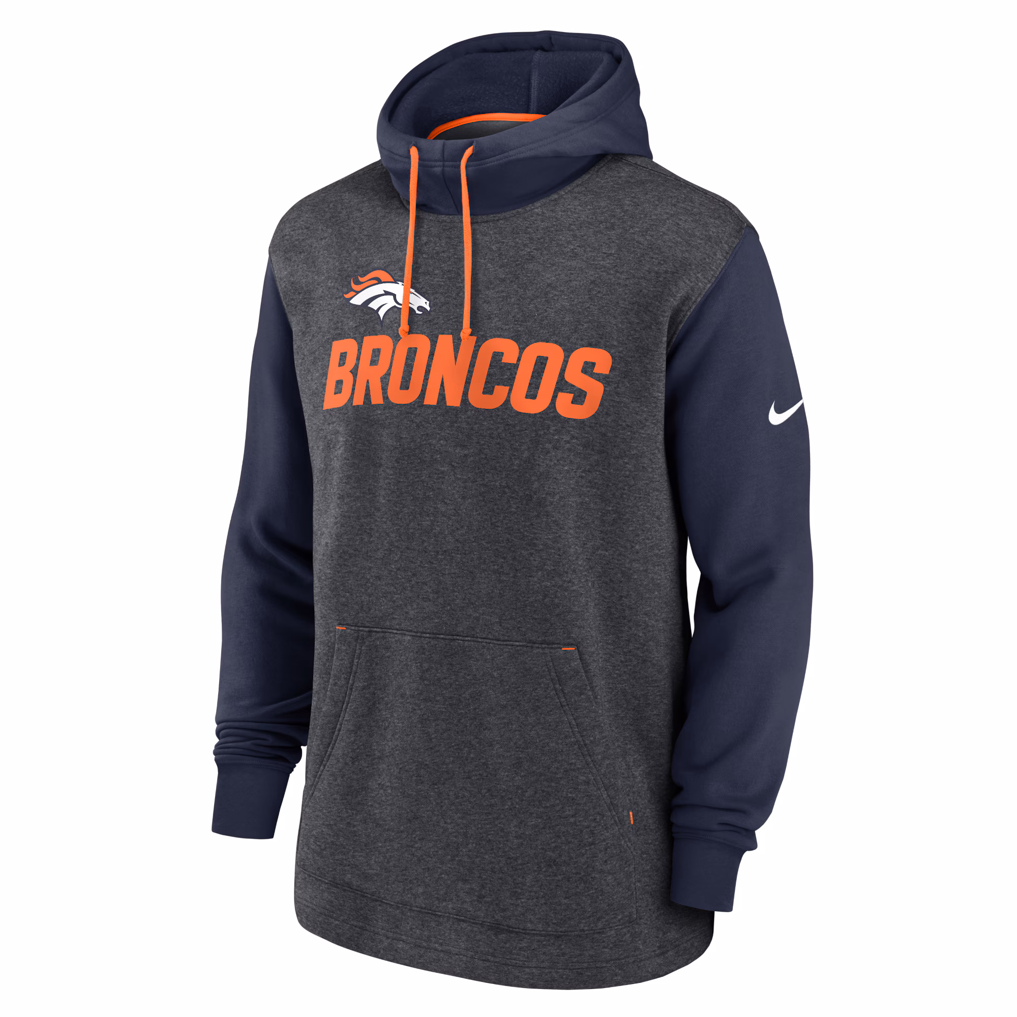 Denver Broncos Surrey Legacy Pullover Hoodie - Heather Charcoal/Navy
