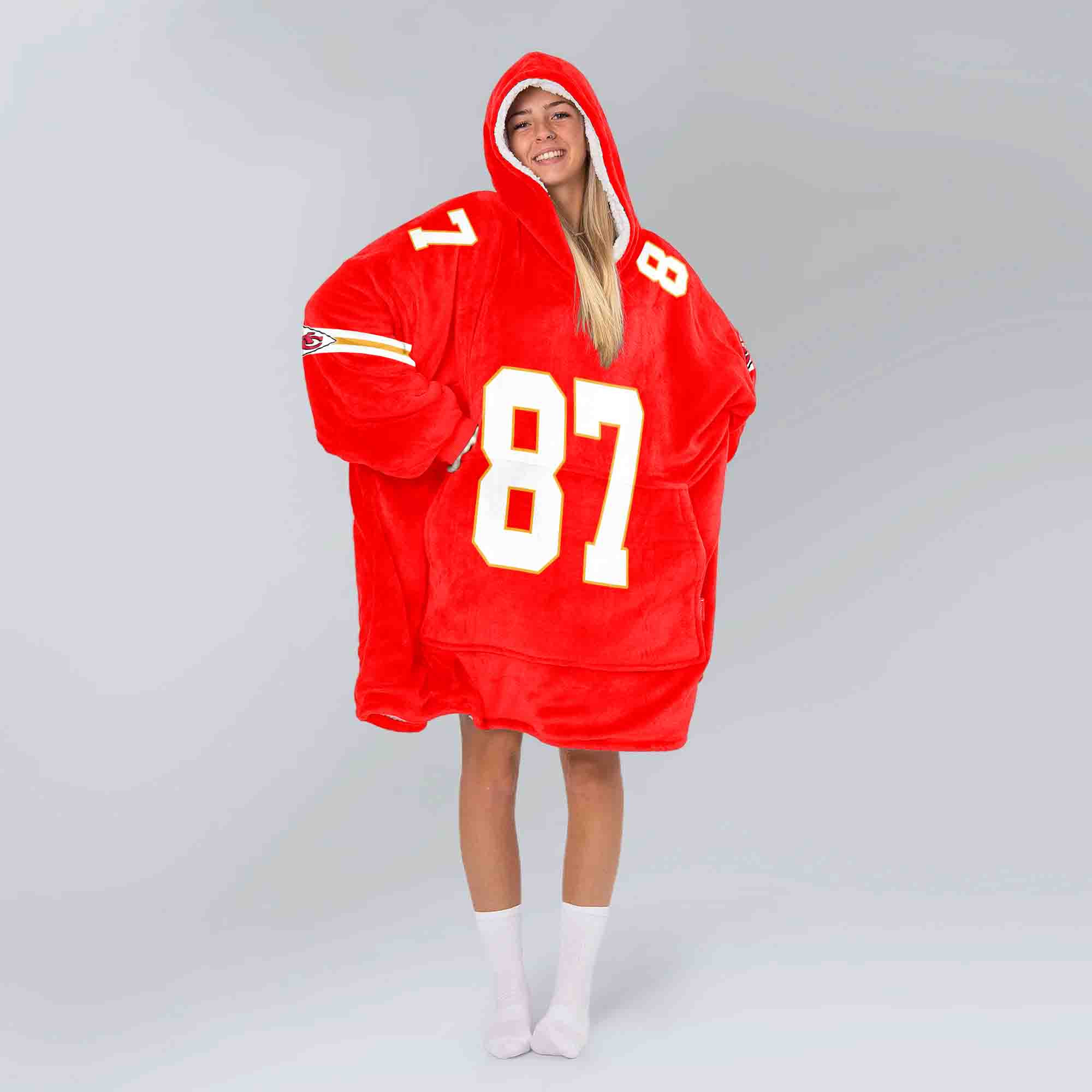 Adult T.K 87 Kansas City Football Unisex Blanket Hoodie