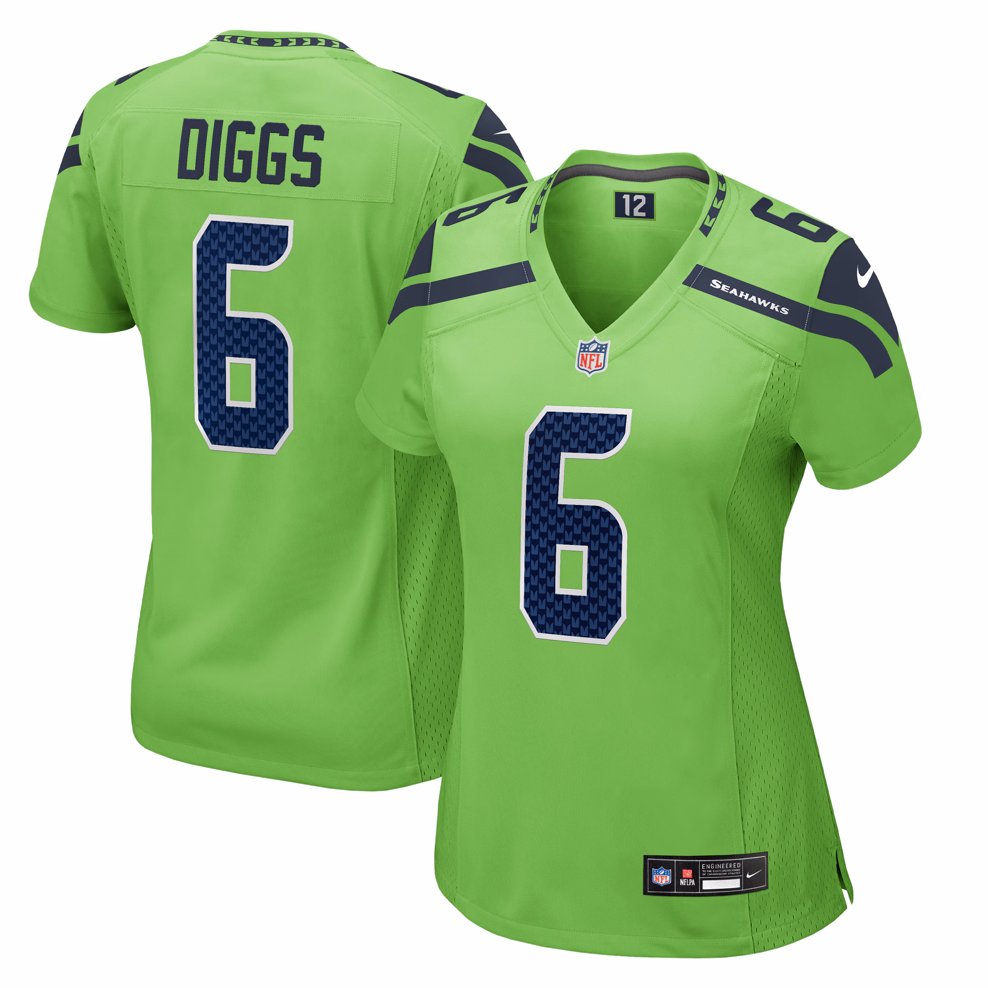 Quandre Diggs Seattle Seahawks Women's  Game Jersey - Neon Green