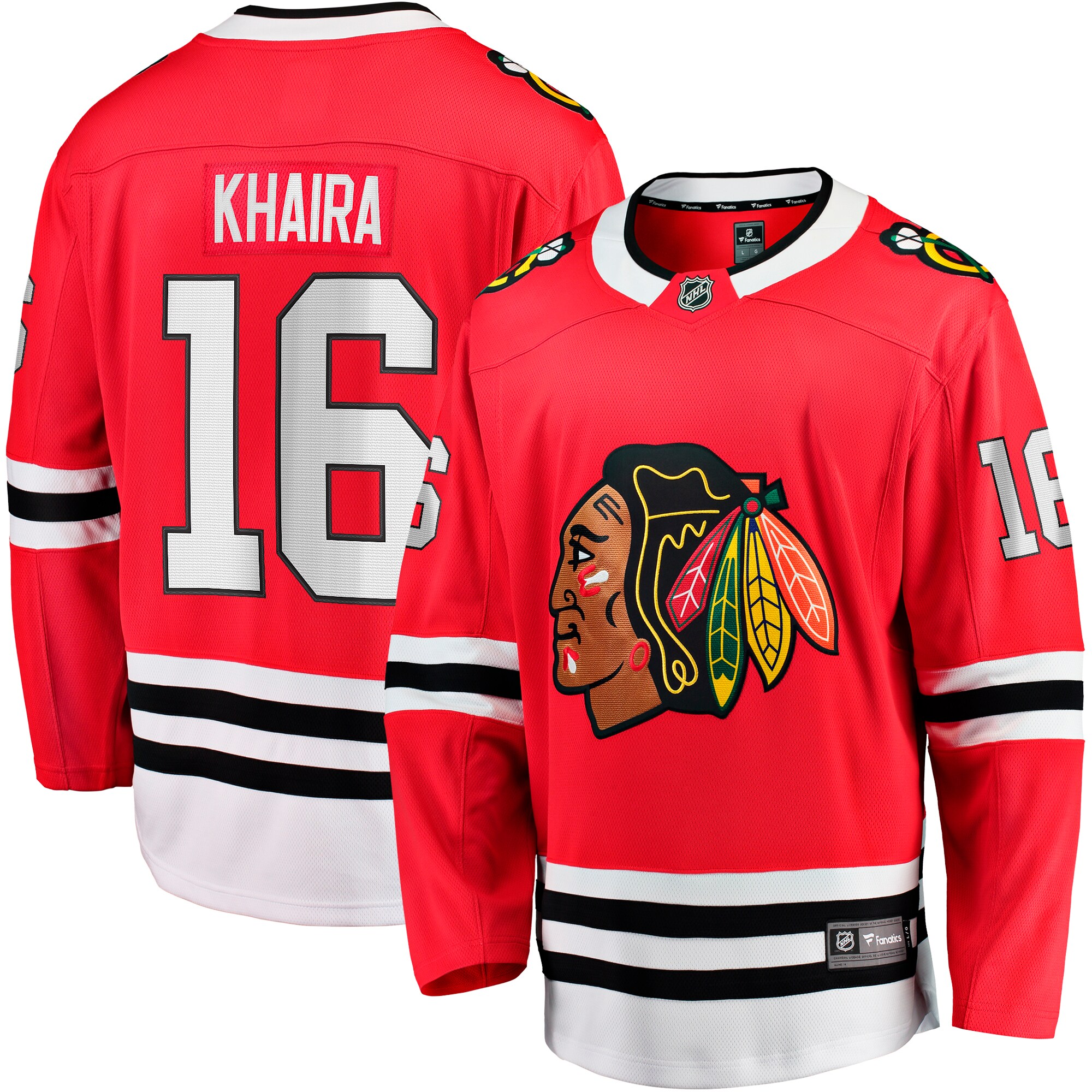 Jujhar Khaira Chicago Blackhawks Home Team Breakaway Player Jersey - Red