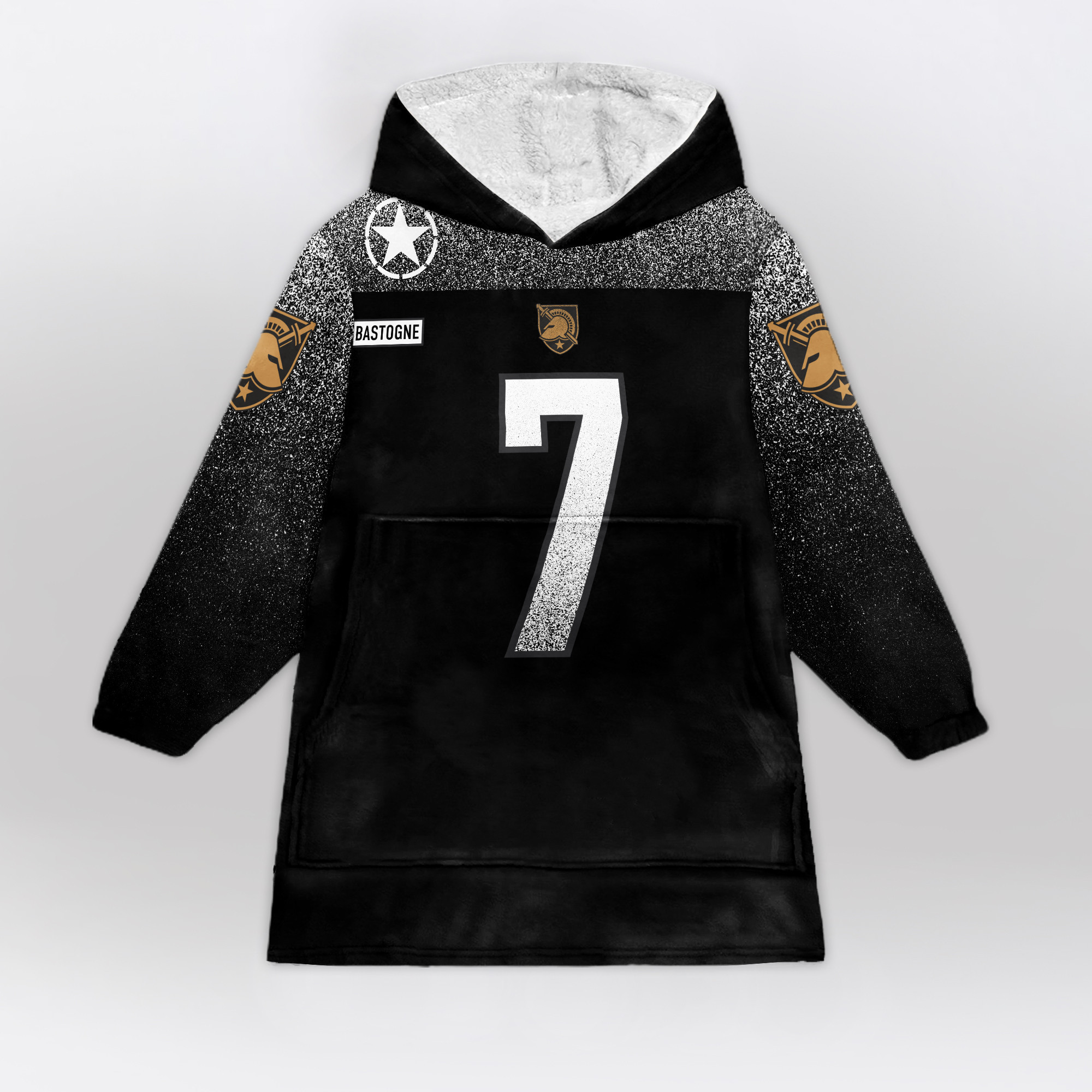 Adult #7 Army Football Unisex Blanket Hoodie
