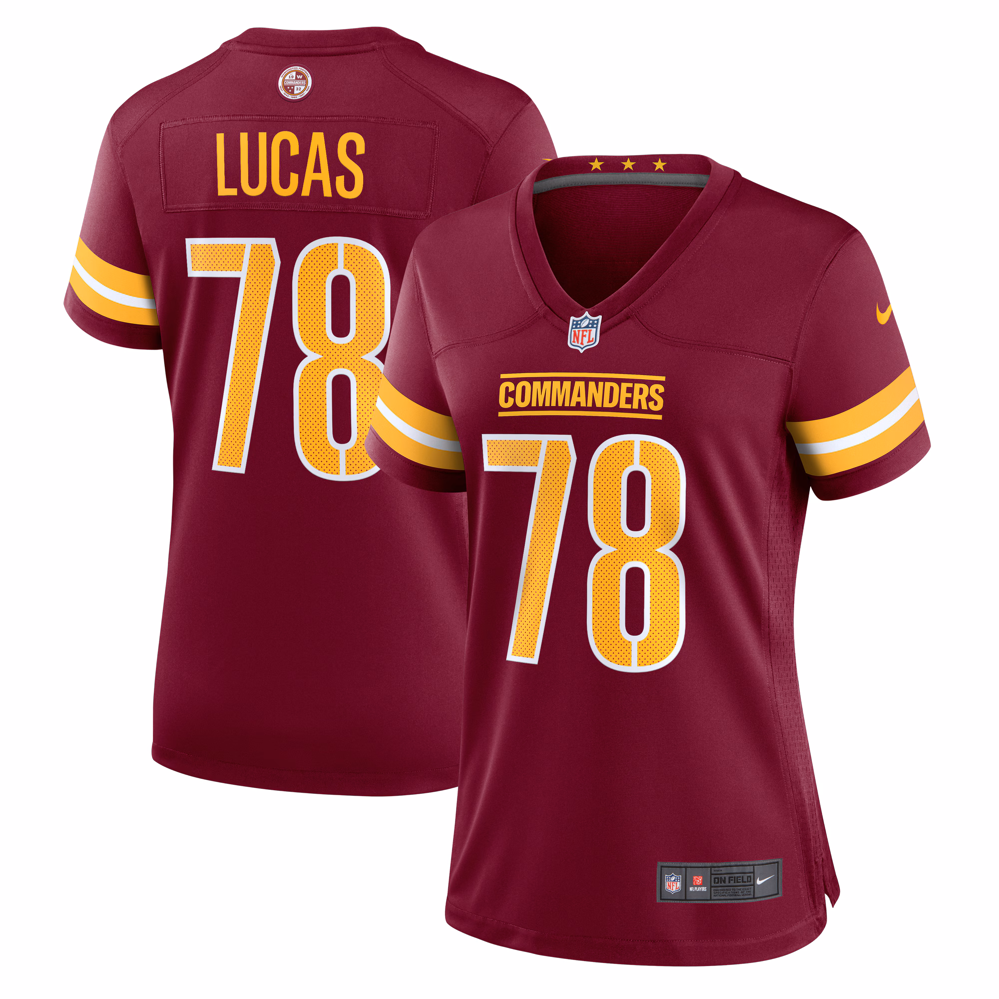 Cornelius Lucas Washington Commanders Women's  Game Jersey -  Burgundy