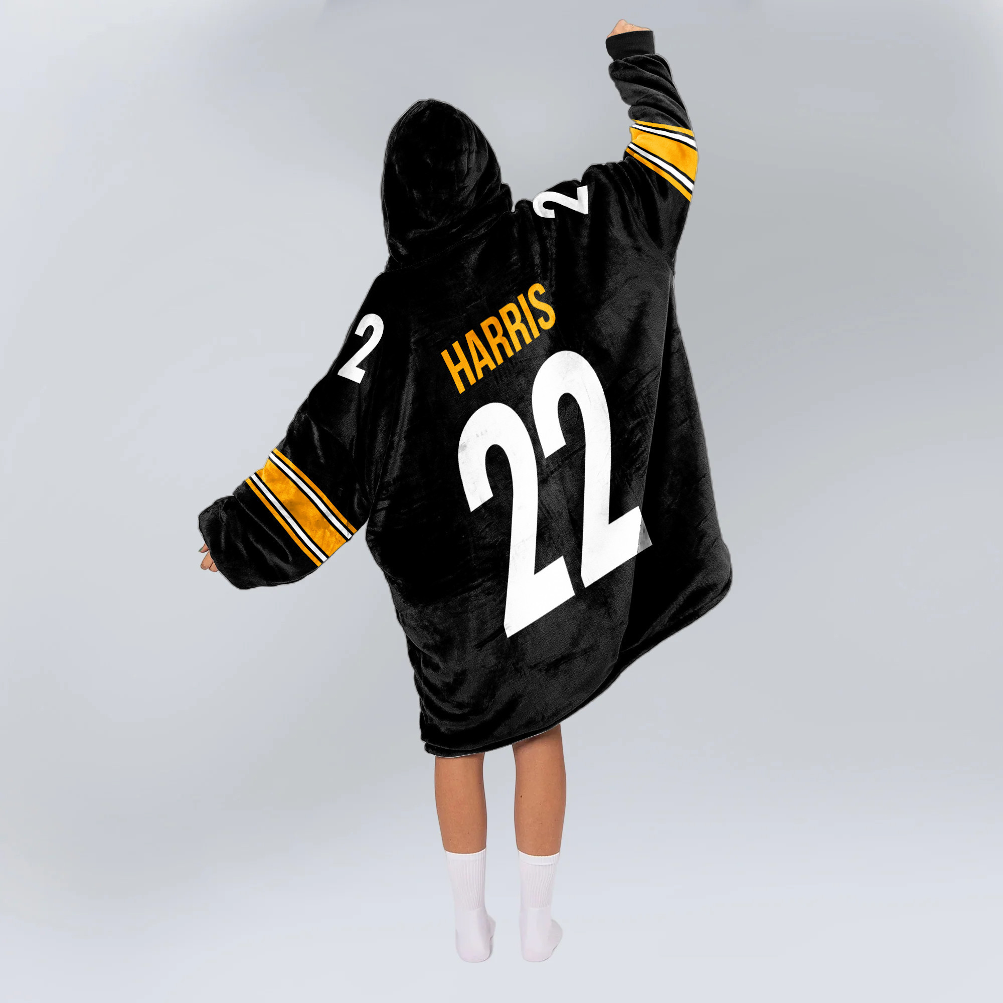 Adult N.H 22 Pittsburgh Football Unisex Blanket Hoodie
