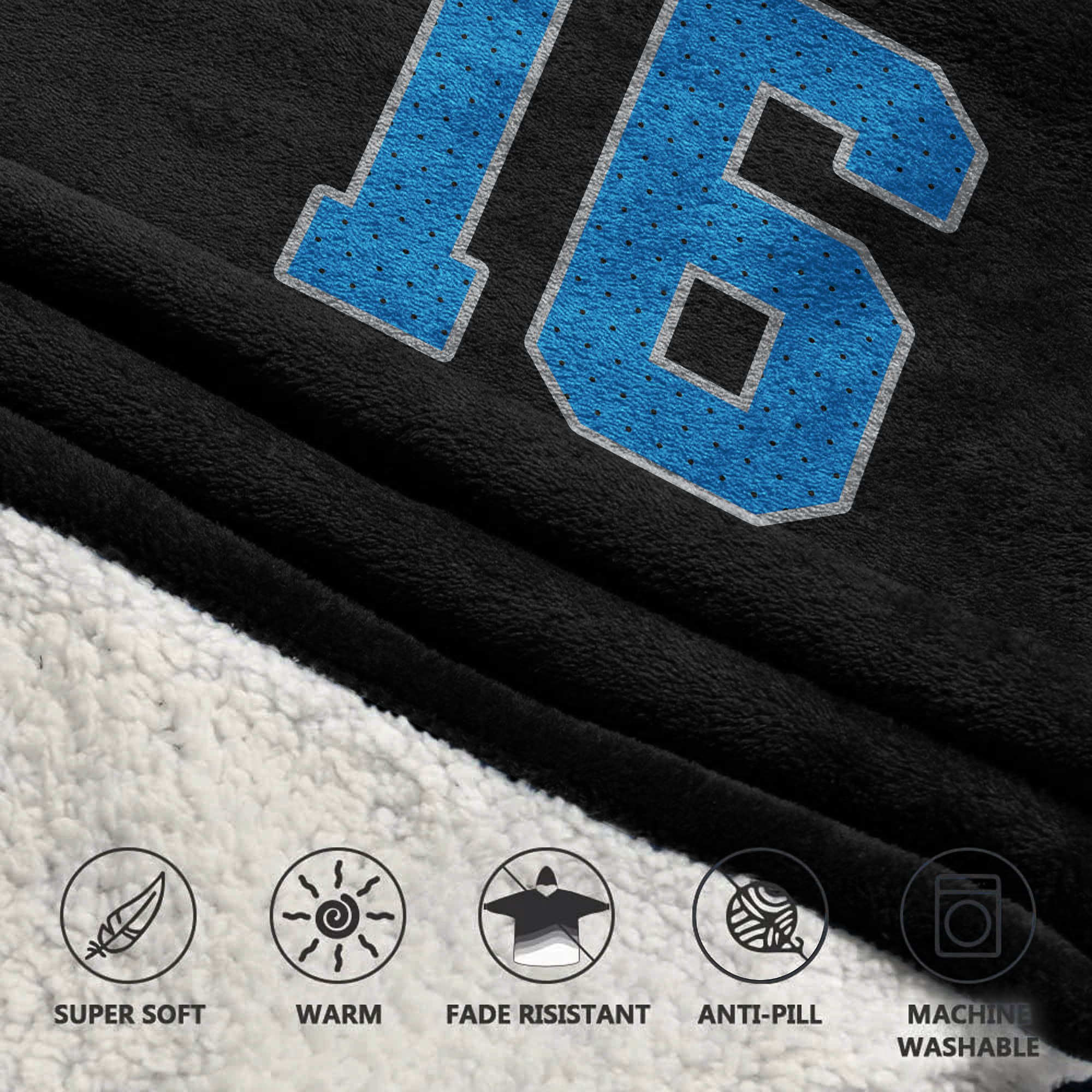 Adult J G 16 Detroit Lions Football Unisex Blanket Hoodie