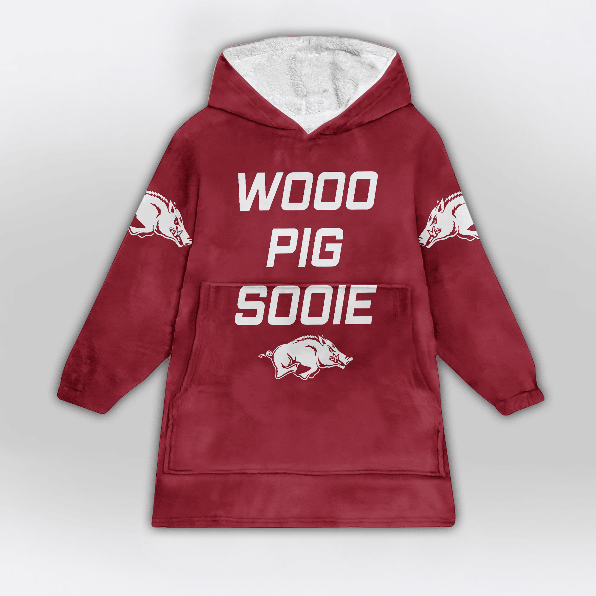 Adult Arkansas Football Unisex Blanket Hoodie