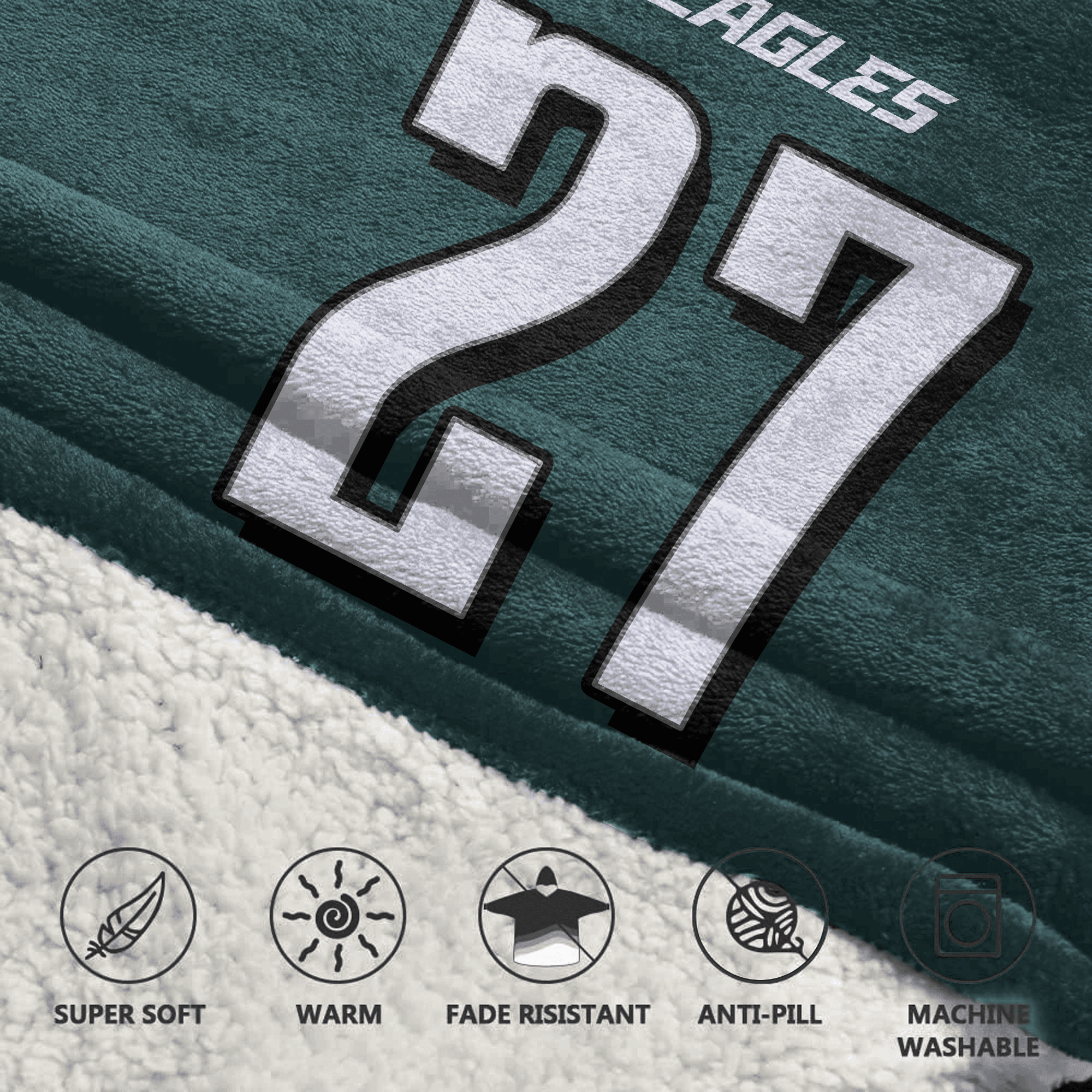 Adult 27 Philadelphia Football Unisex Blanket Hoodie