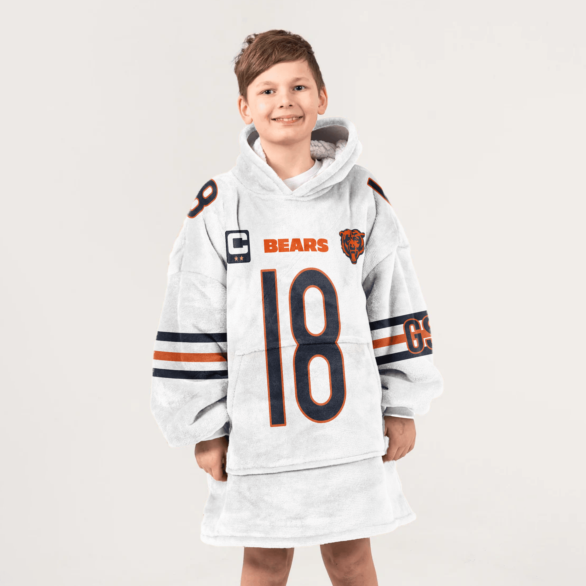 Kid C.W 18 Captain Chicago Football Unisex Blanket Hoodie
