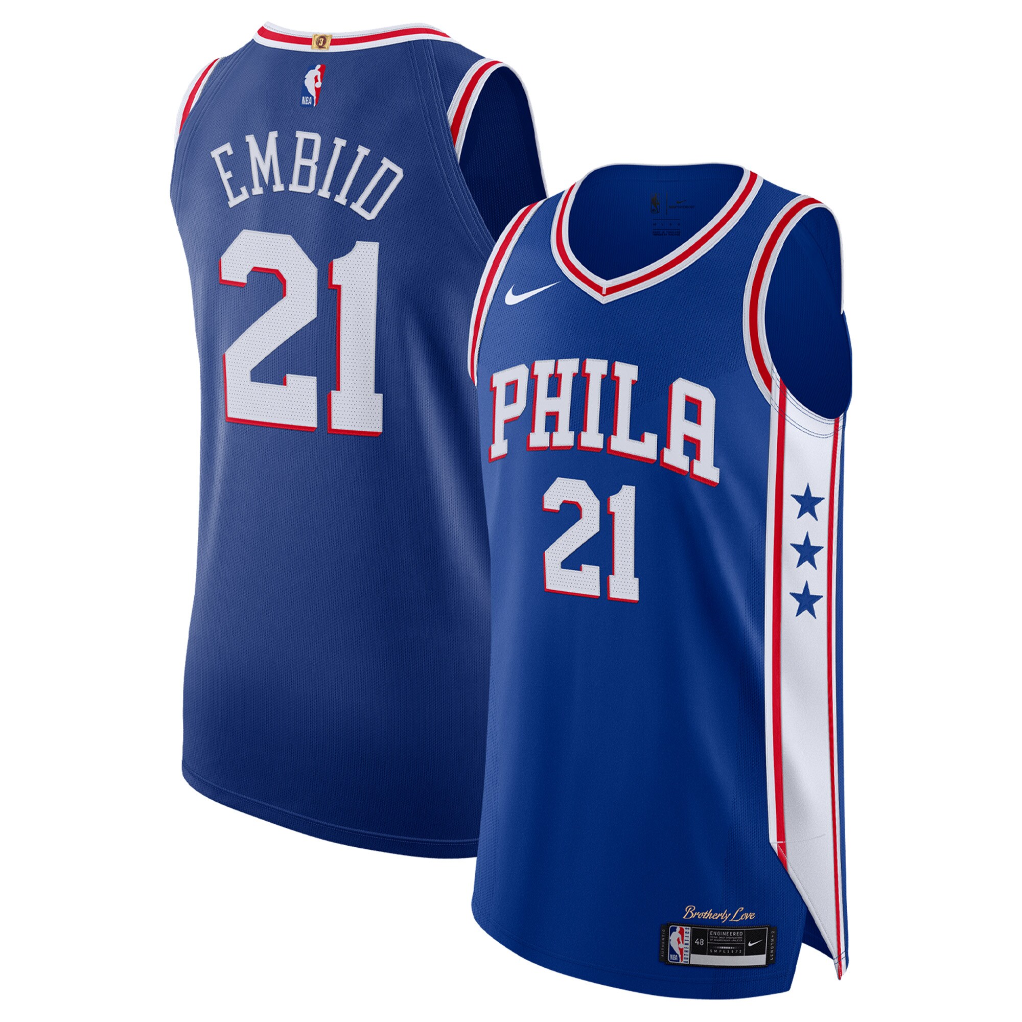 Joel Embiid Philadelphia 76ers  2020/21 Authentic Player Jersey Royal - Icon Edition