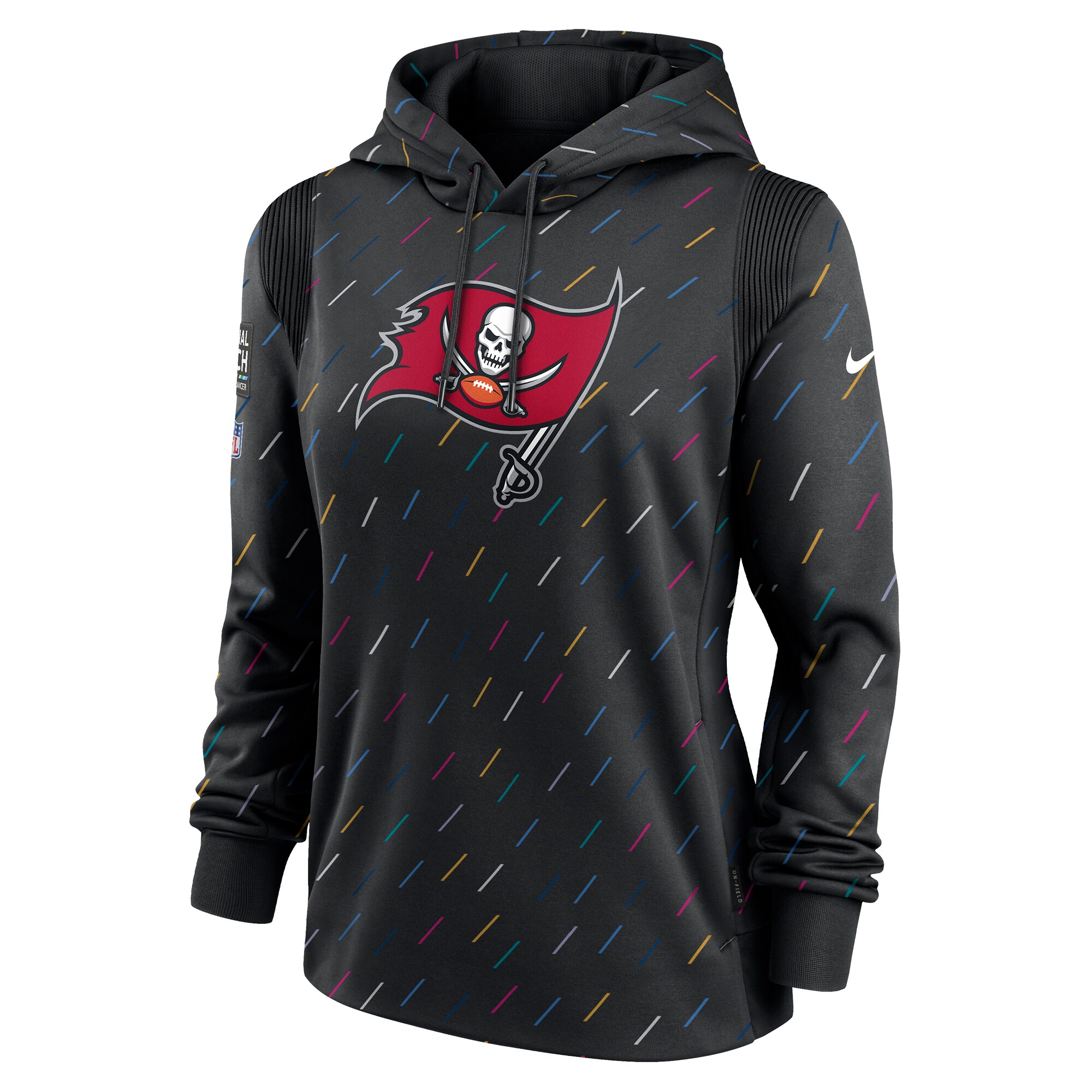 Tampa Bay Buccaneers Women's NFL Crucial Catch Therma Pullover Hoodie - Anthracite