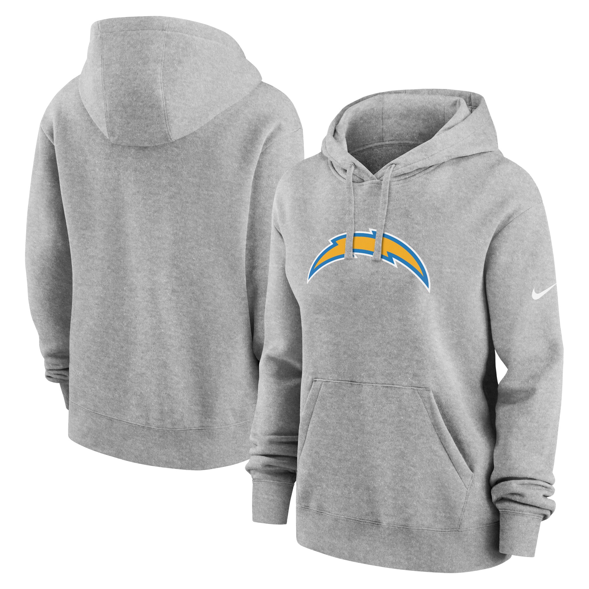Los Angeles Chargers Women's Club Fleece Pullover Hoodie - Heather Gray