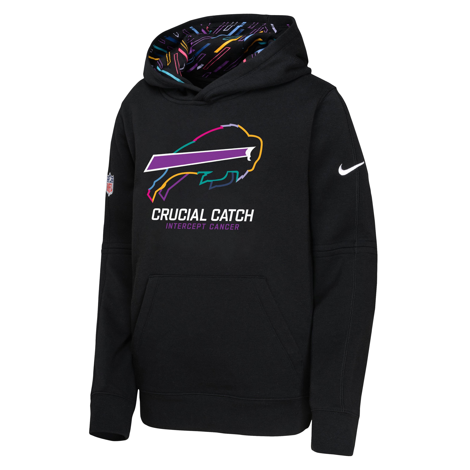 Buffalo Bills Youth 2024 NFL Crucial Catch Pullover Hoodie - Black