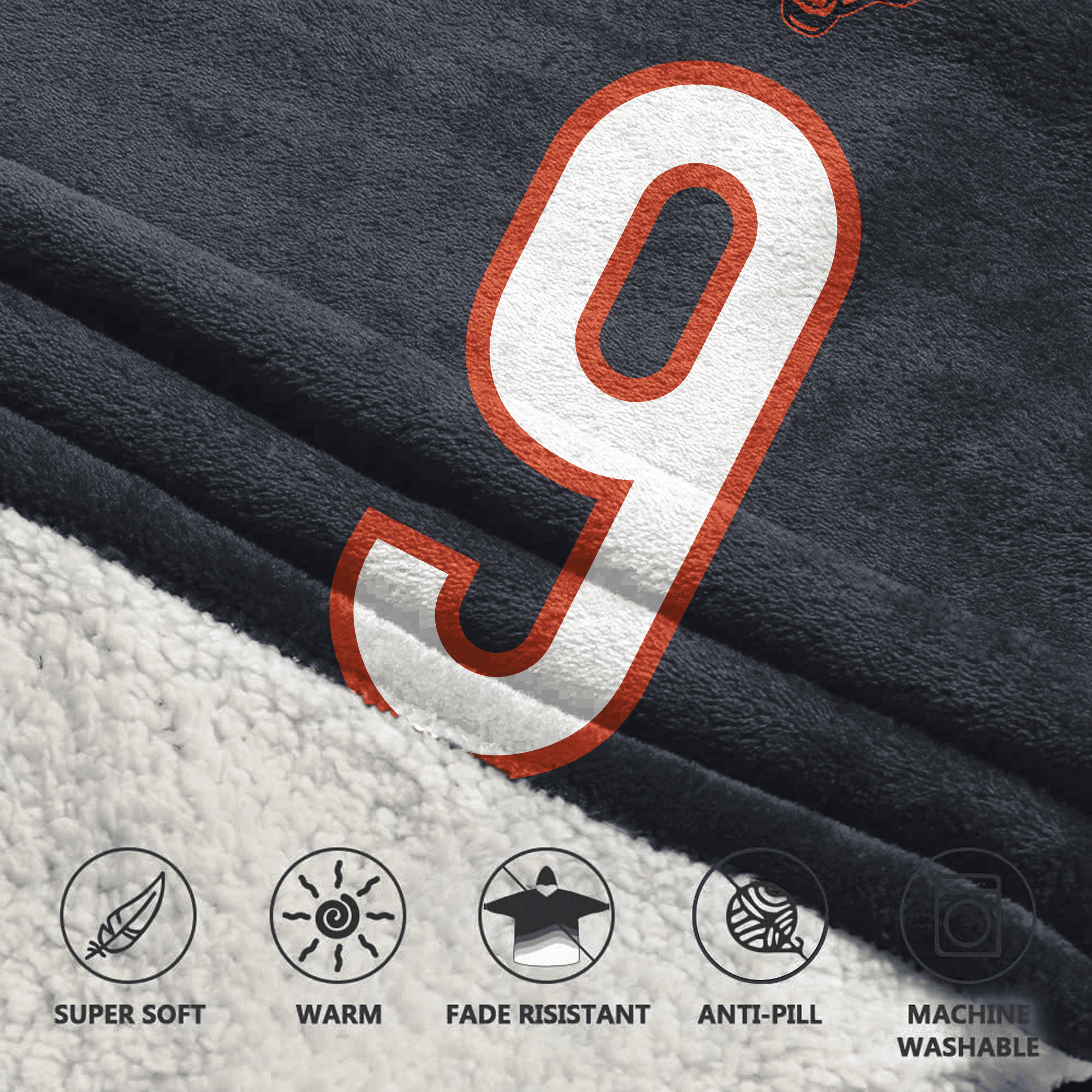 Adult J.M 9 Chicago Football Unisex Blanket Hoodie