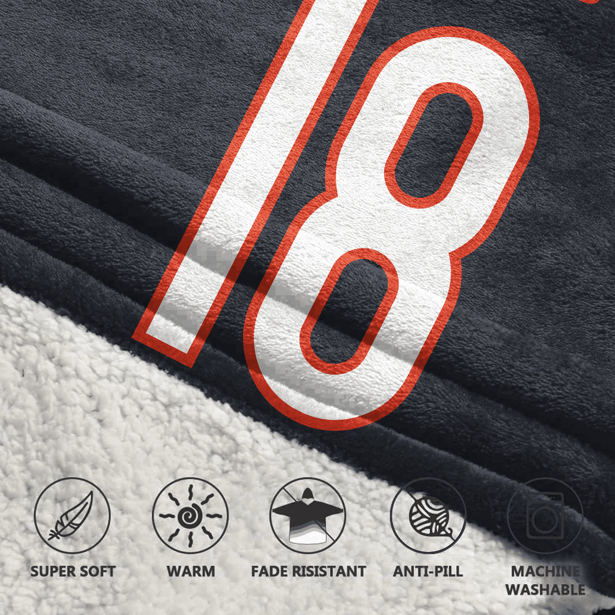Adult C.W 18 Captain Chicago Football Unisex Blanket Hoodie
