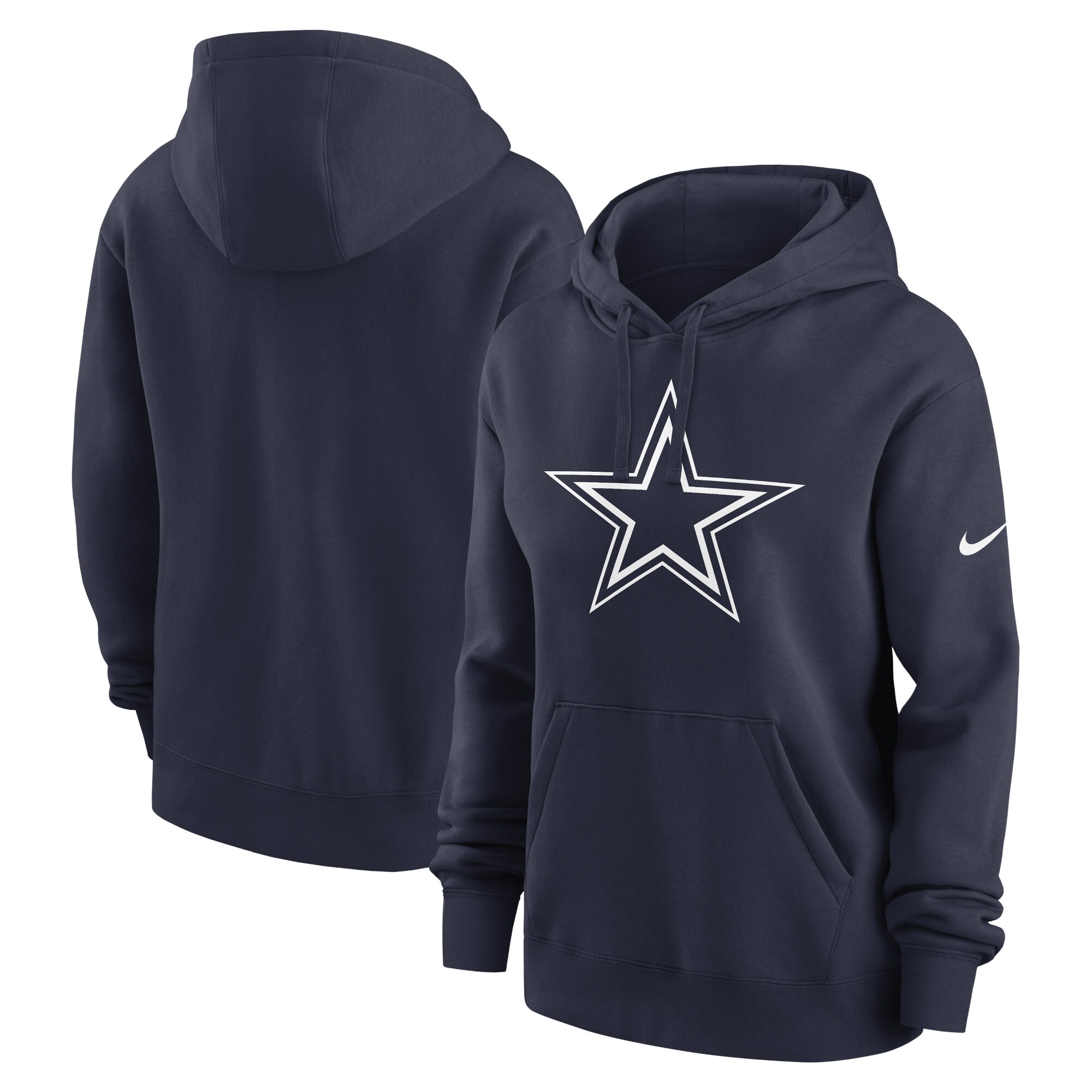 Dallas Cowboys Women's Team Logo Club Fleece Pullover Hoodie - Navy
