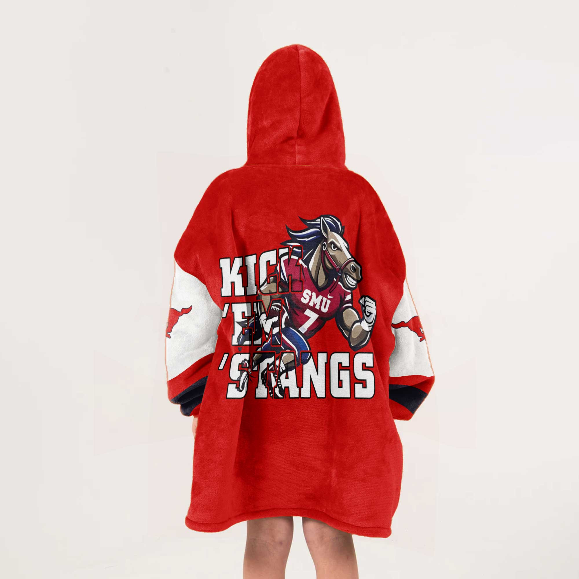 Adult SMU Football Unisex Blanket Hoodie