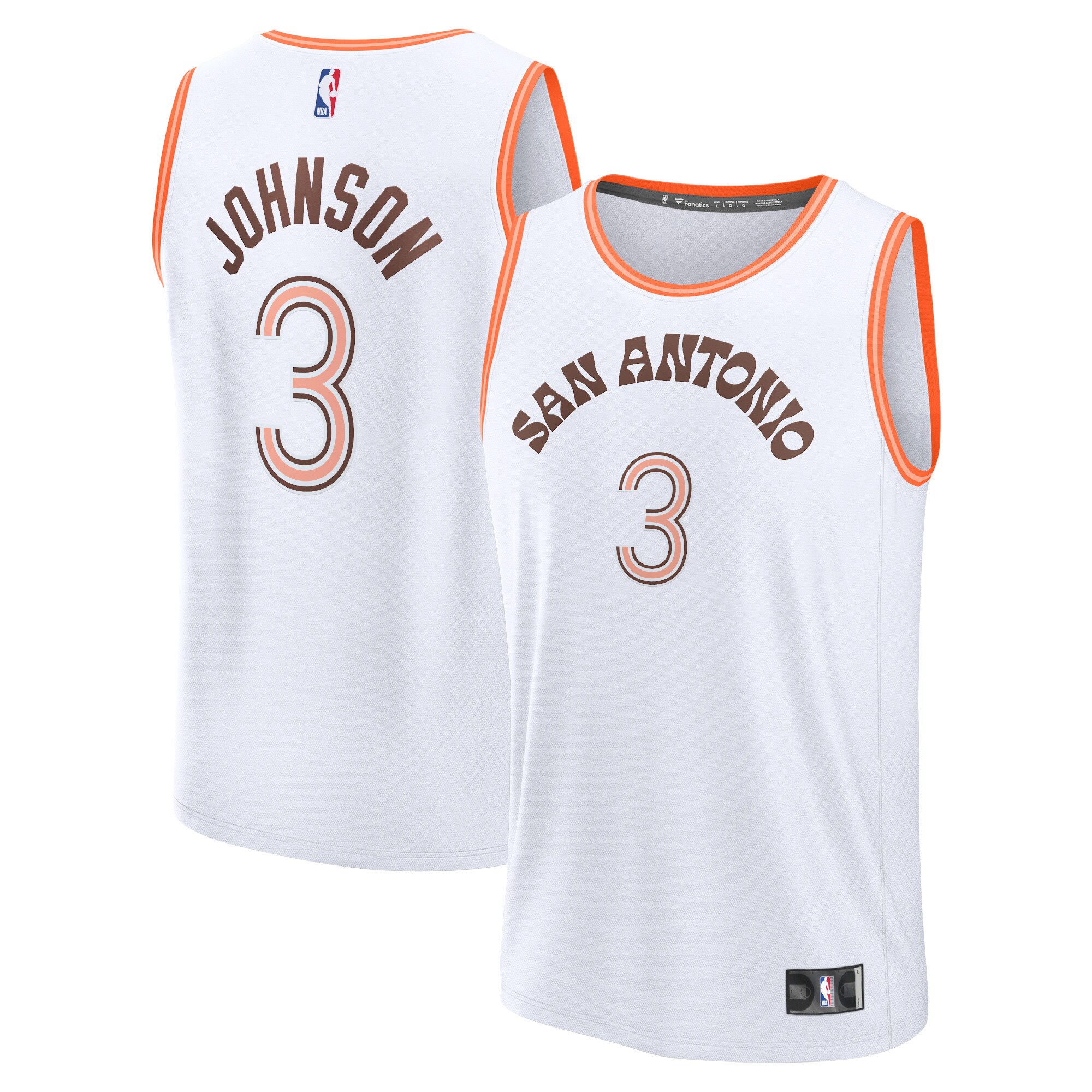 Unisex San Antonio Spurs Keldon Johnson  White 2023/24 Fast Break Jersey - City Edition