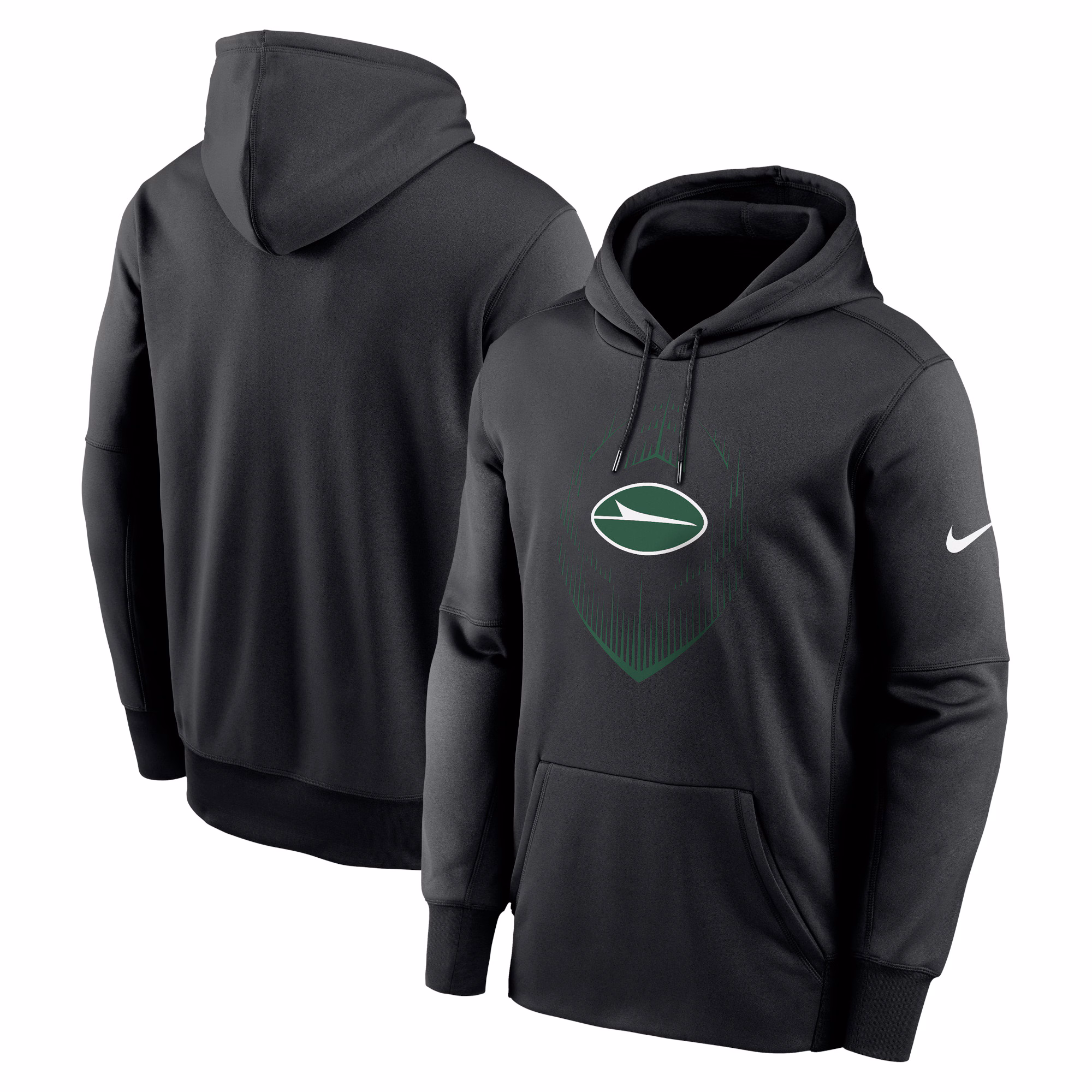 New York Jets Icon Performance Pullover Hoodie - Black