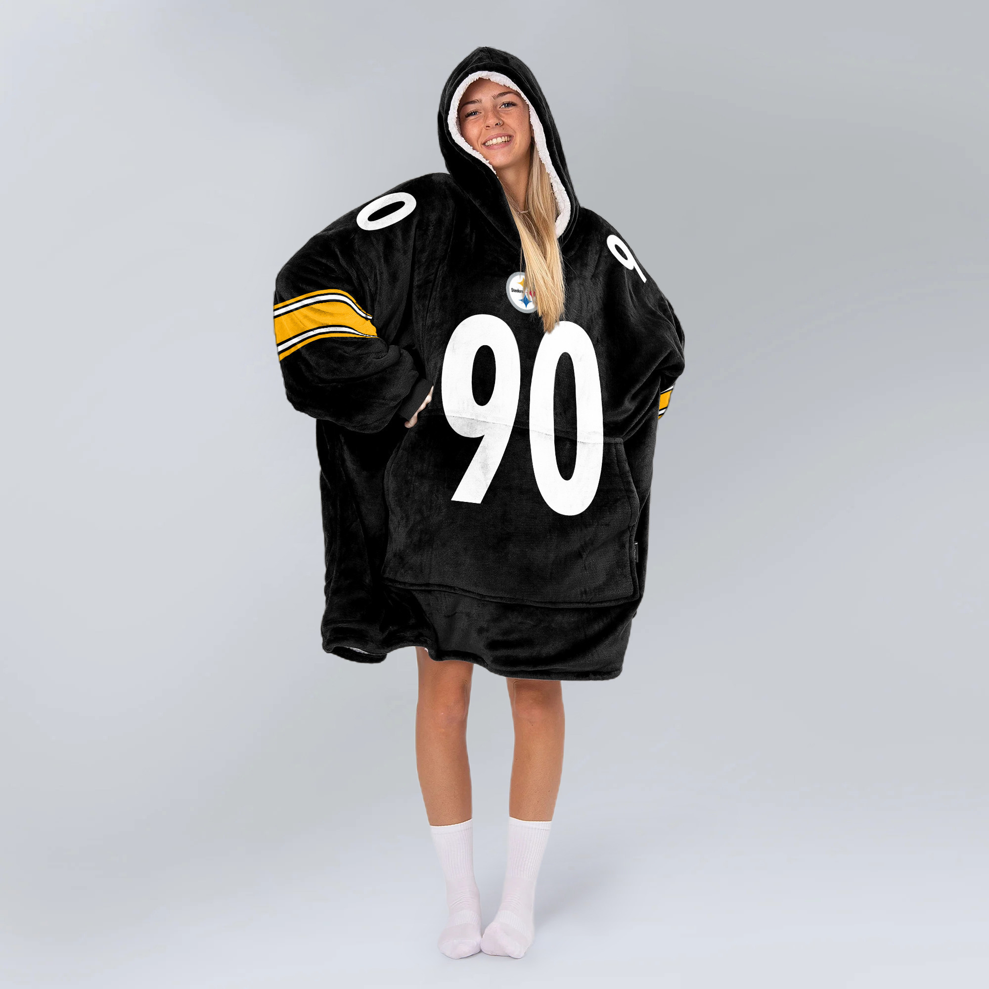 Adult T.J.W 90 Pittsburgh Football Unisex Blanket Hoodie