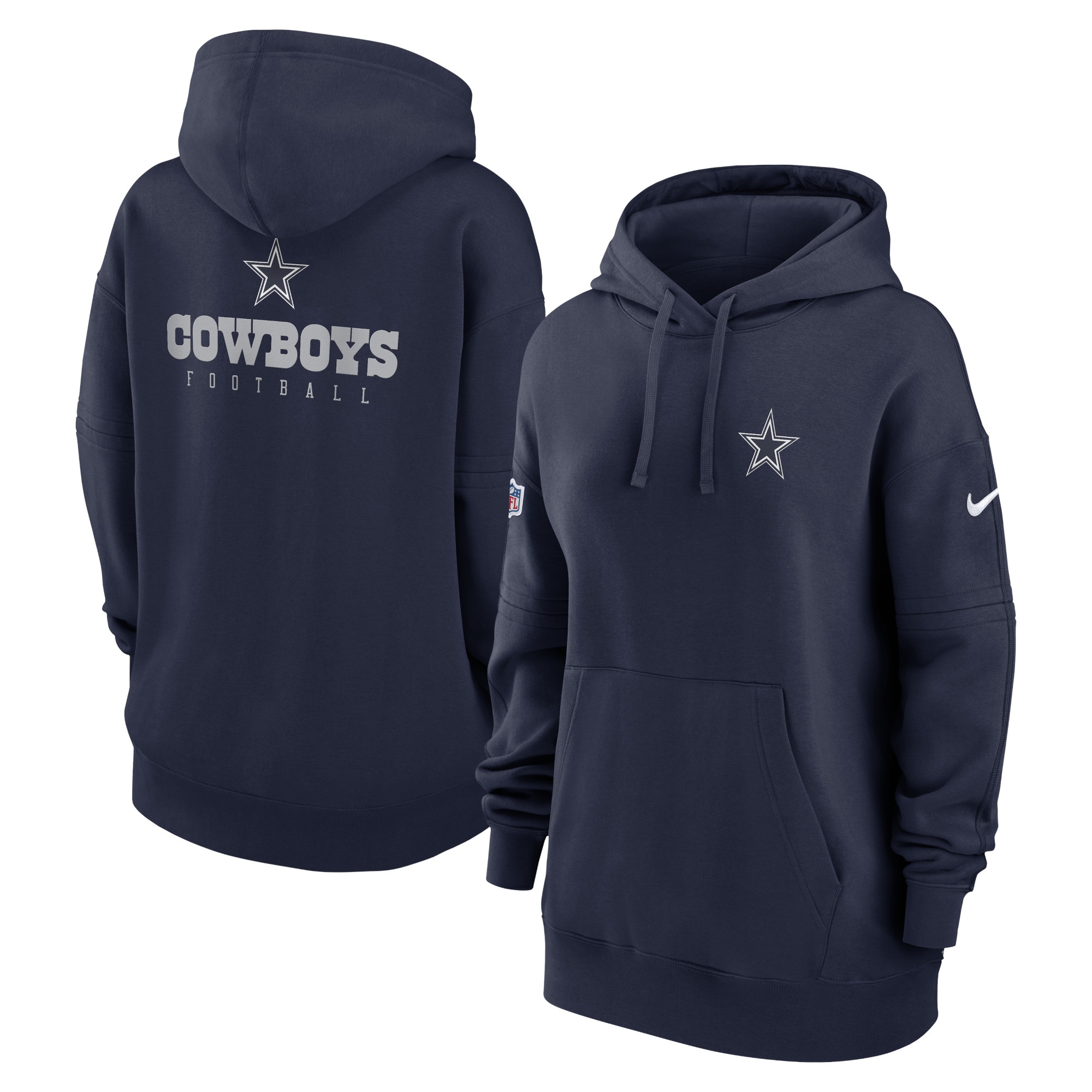 Dallas Cowboys  Women's 2023 Sideline Club Fleece Pullover Hoodie - Navy