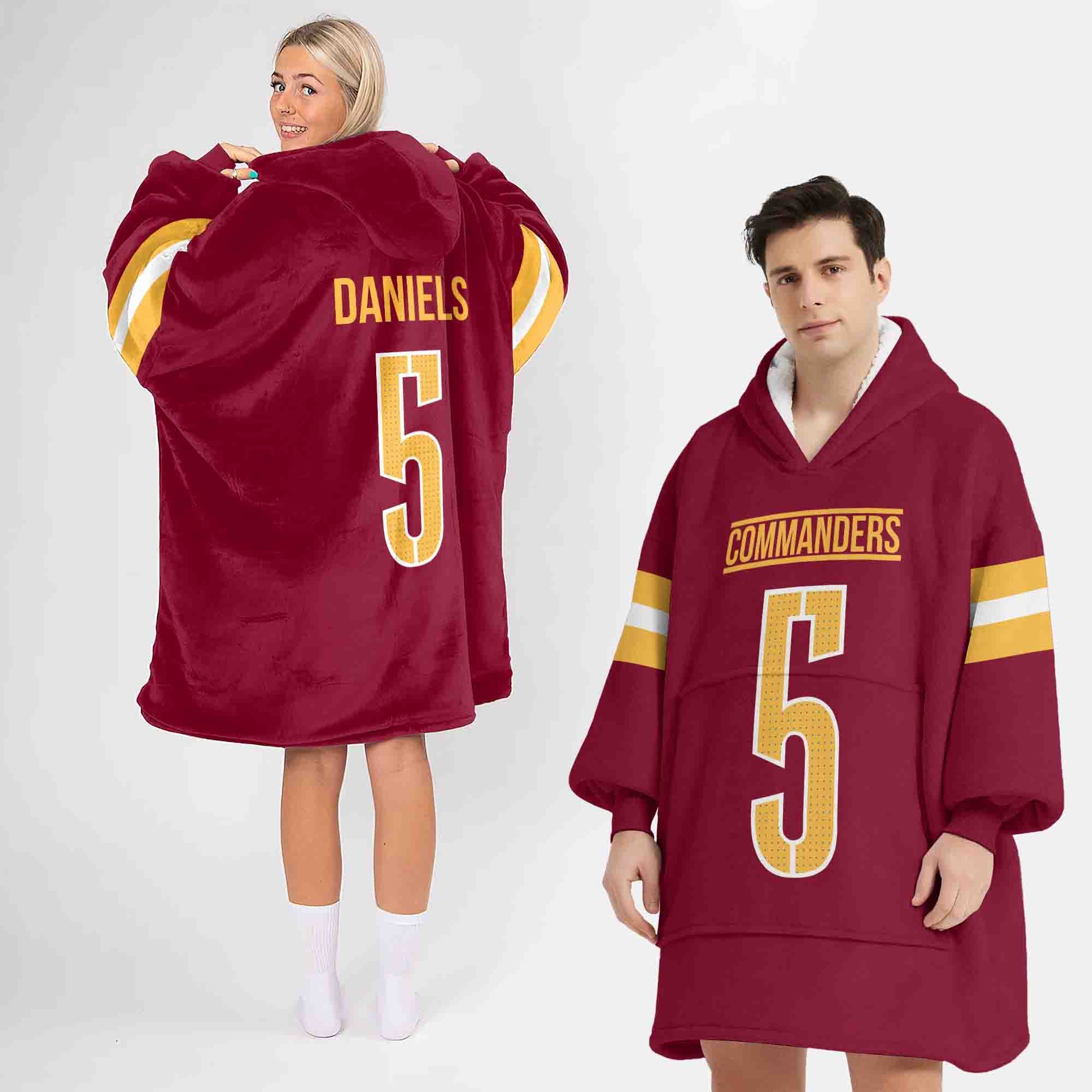 Adult J.D 5 Washington Football Unisex Blanket Hoodie