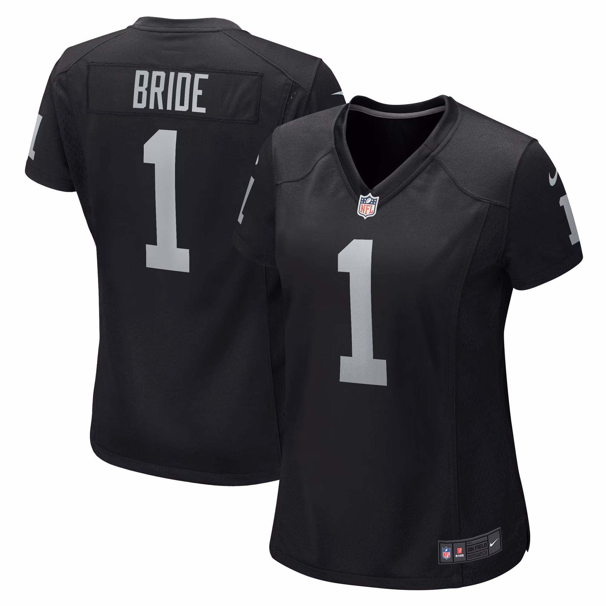 Number 1 Bride Las Vegas Raiders Women's Game Jersey - Black