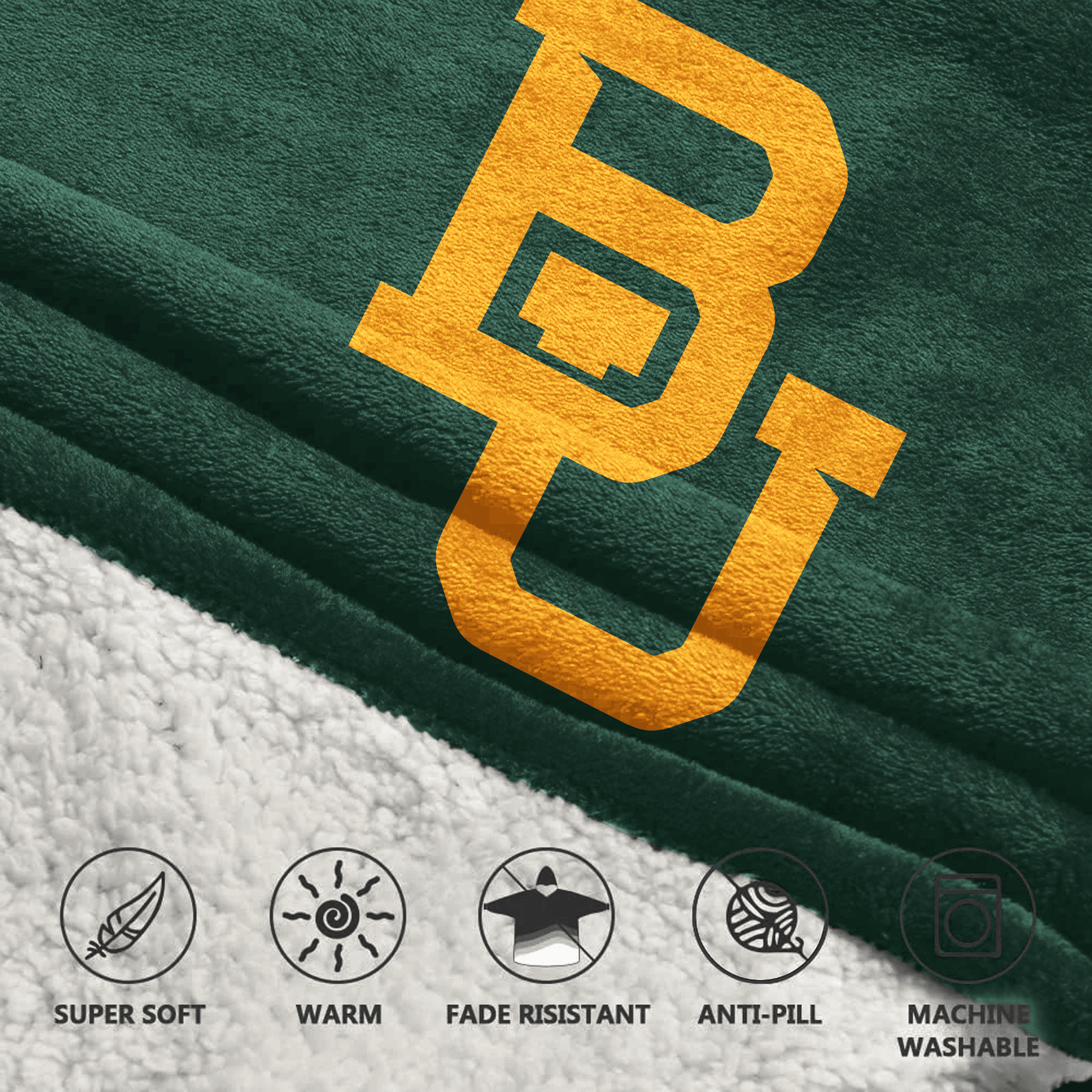 Adult #1 Baylor Football Unisex Blanket Hoodie