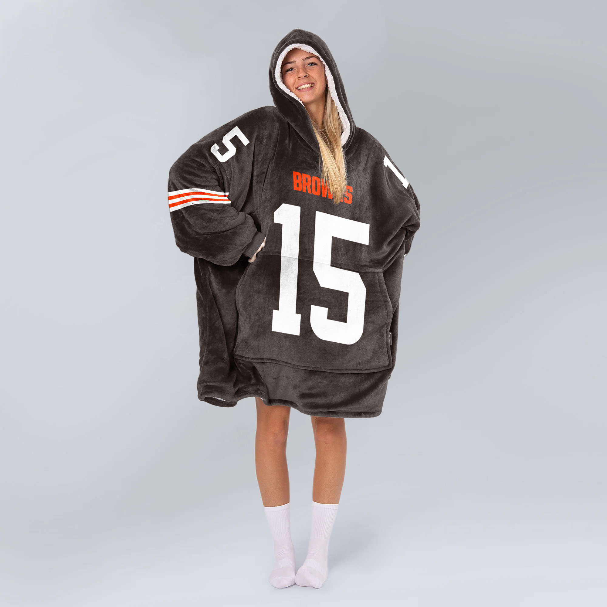 Adult J.F 15 Cleveland Football Unisex Blanket Hoodie