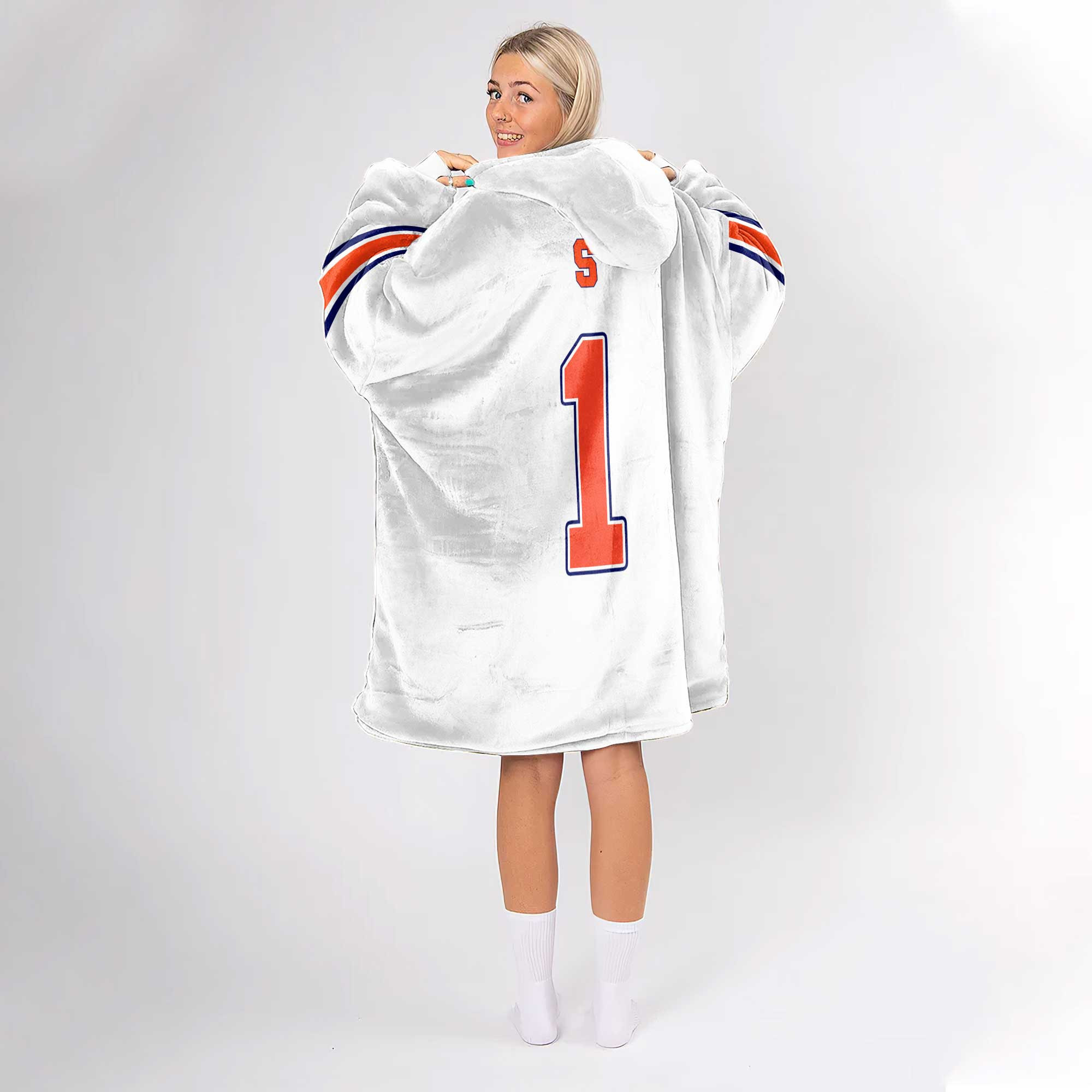 Adult #1 Syracuse Football Unisex Blanket Hoodie