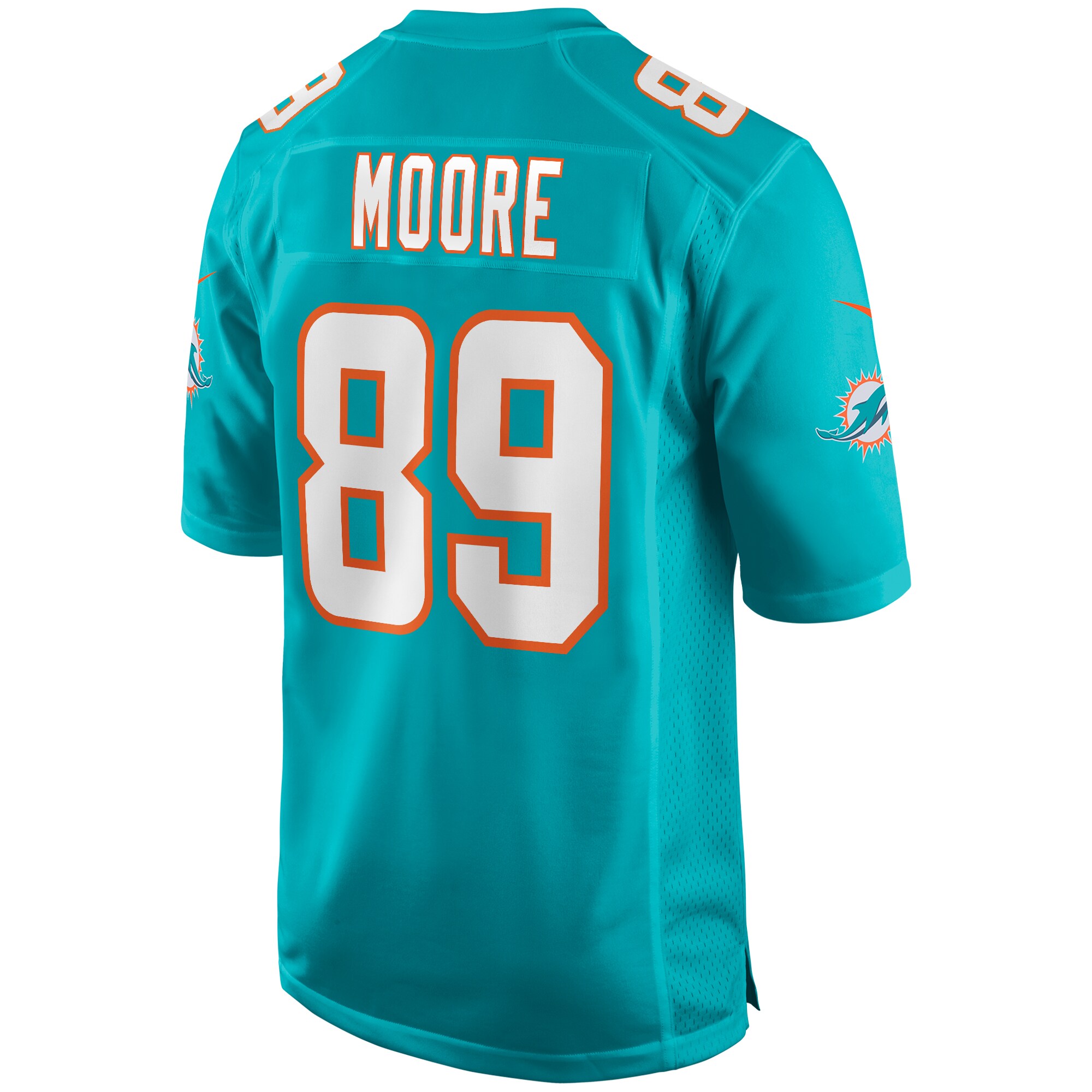Nat Moore Miami Dolphins Game Retired Player Jersey - Aqua