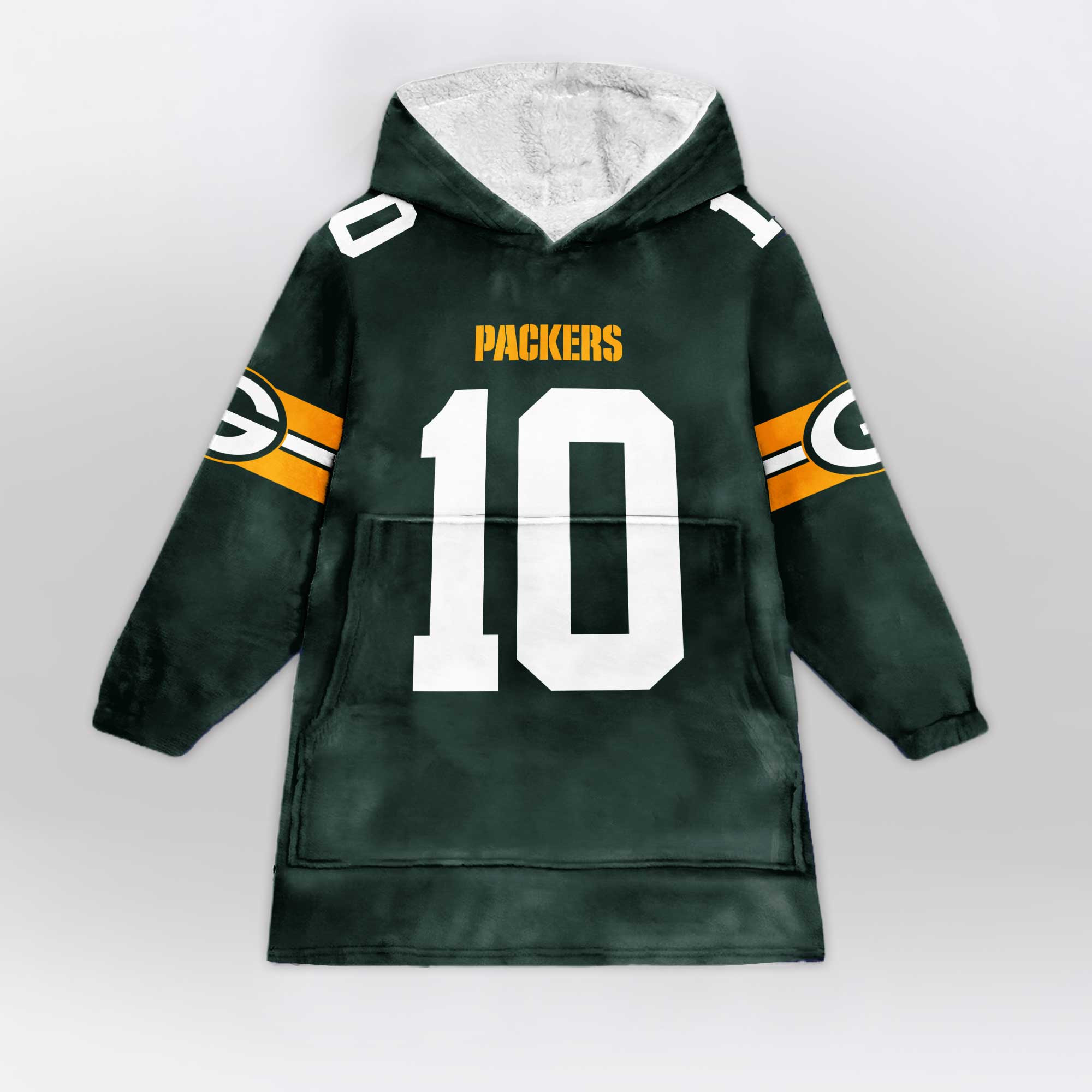Adult J.L. 10 Green Bay Football Unisex Blanket Hoodie