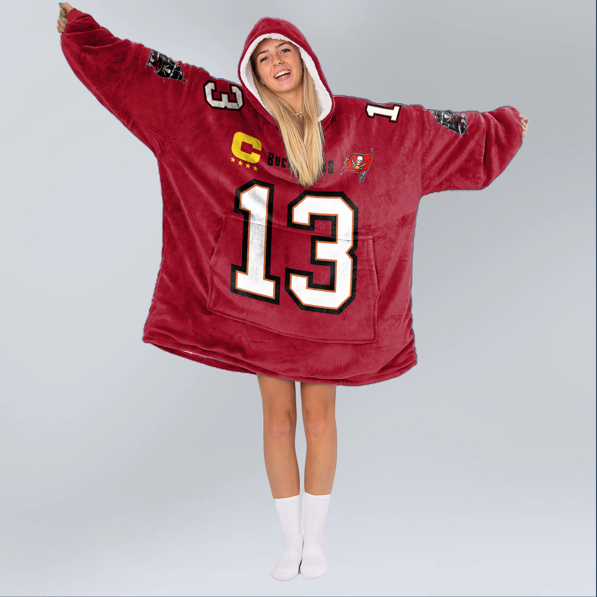 Adult Captain M.E 13 Tampa Bay Football Unisex Blanket Hoodie