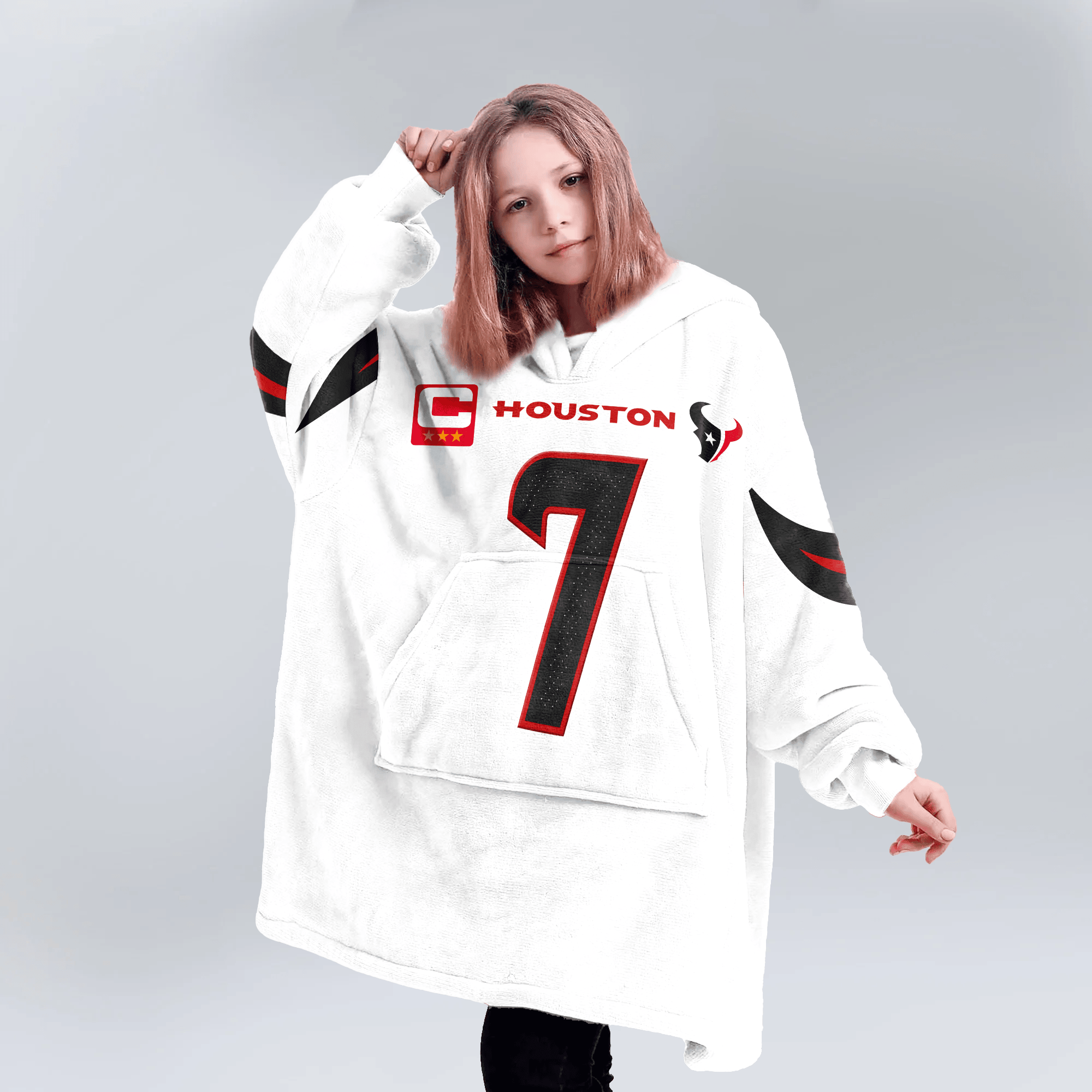 Kid C.J.S 7 Captain Houston Football Unisex Blanket Hoodie