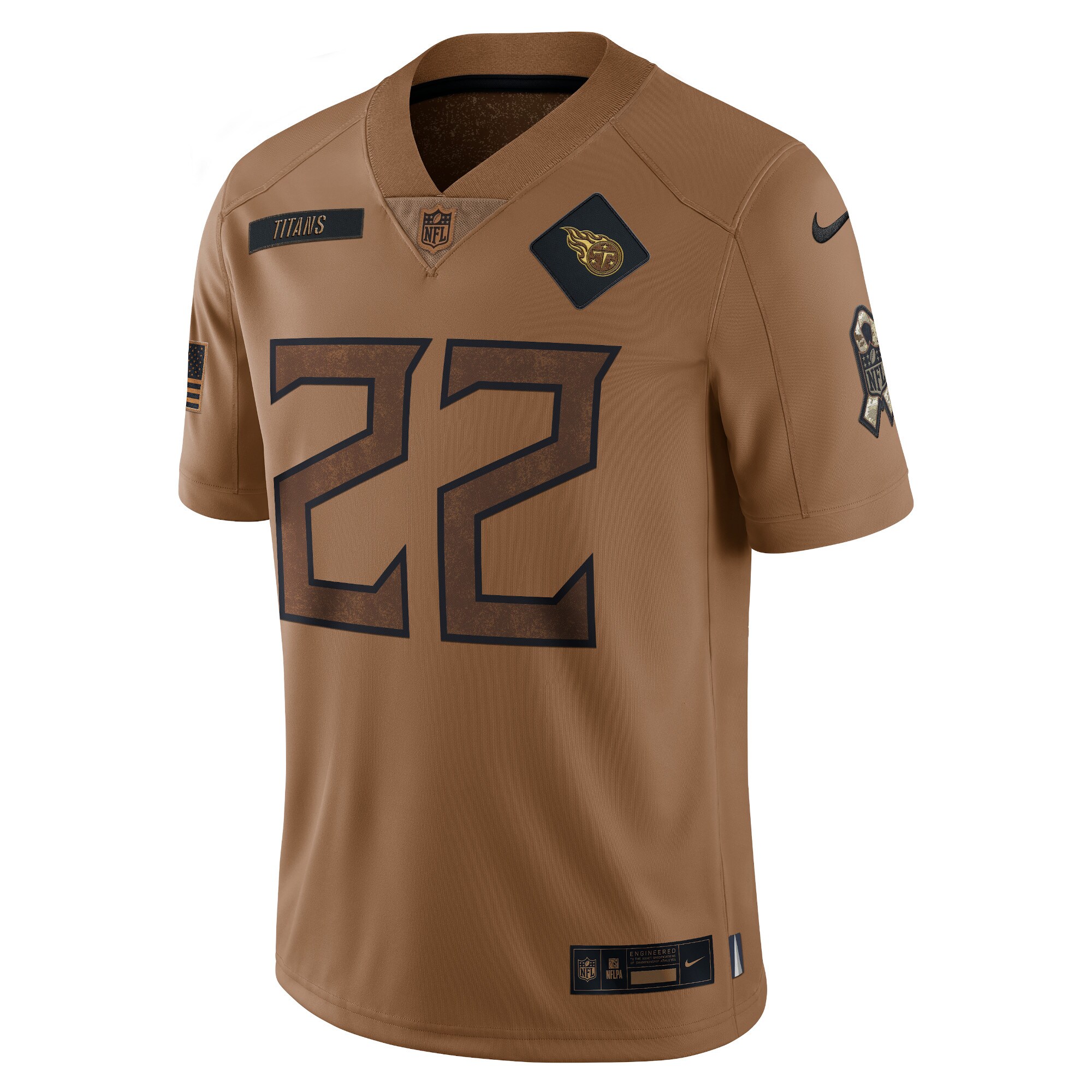 Derrick Henry Tennessee Titans  2023 Salute To Service Limited Jersey - Brown