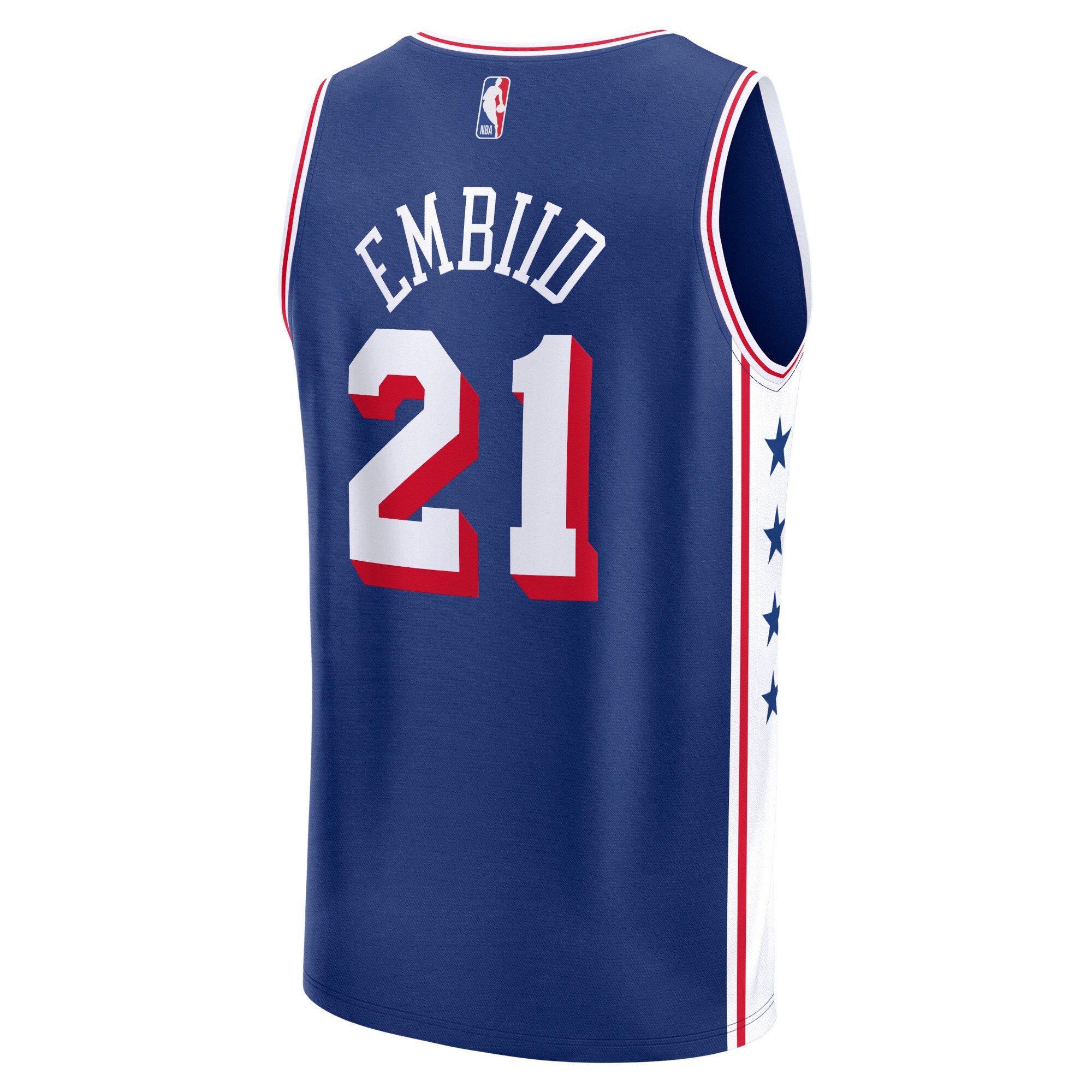 Men's Philadelphia 76ers Joel Embiid  Royal 2023/24 Fast Break Replica Jersey - Icon Edition
