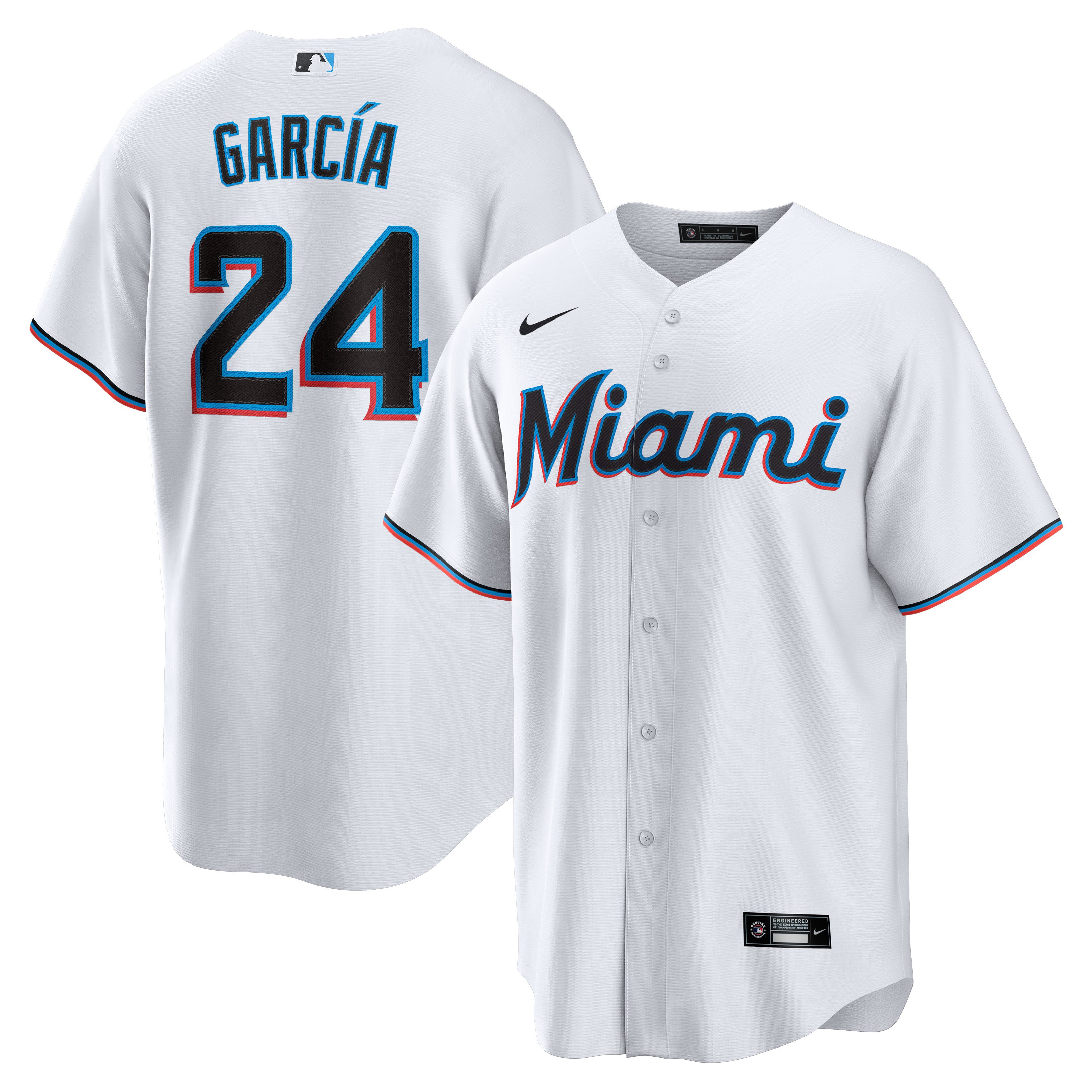 Men's Miami Marlins AvisaÃl GarcÃa  White Home  Replica Player Jersey