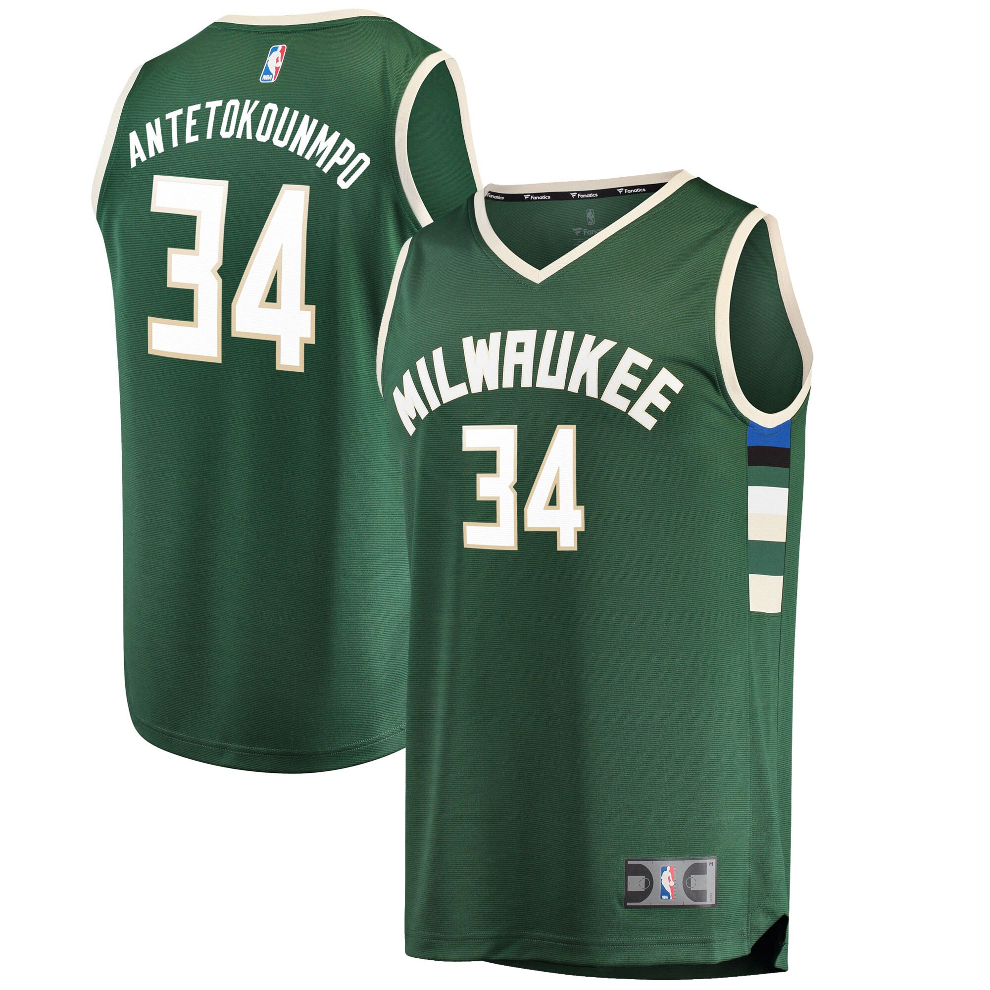 Antetokounmpo Milwaukee Bucks  Fast Break Replica Player Jersey Green - Icon Edition